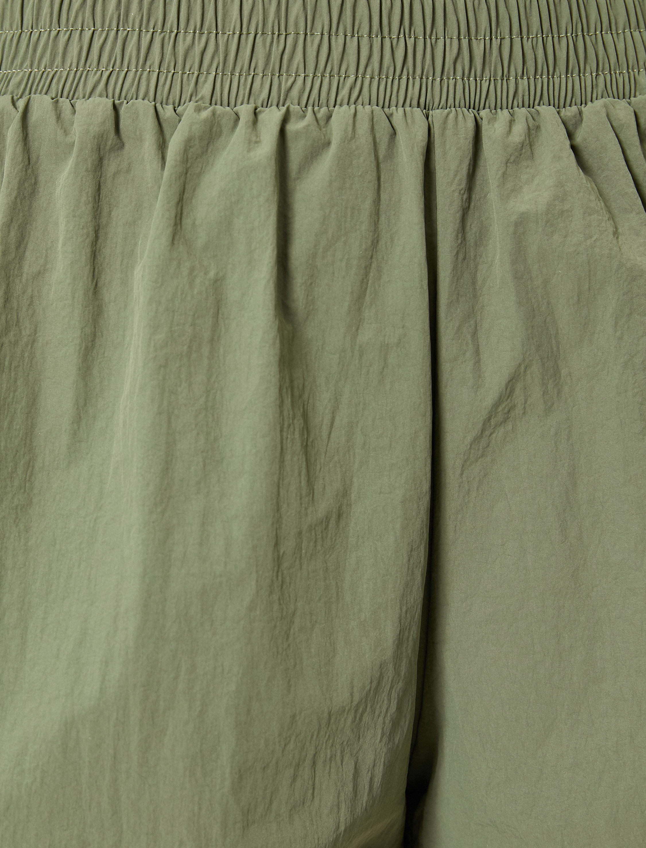   Spor Kargo Şort Yüksek Bel Paraşüt Kumaş Cepli