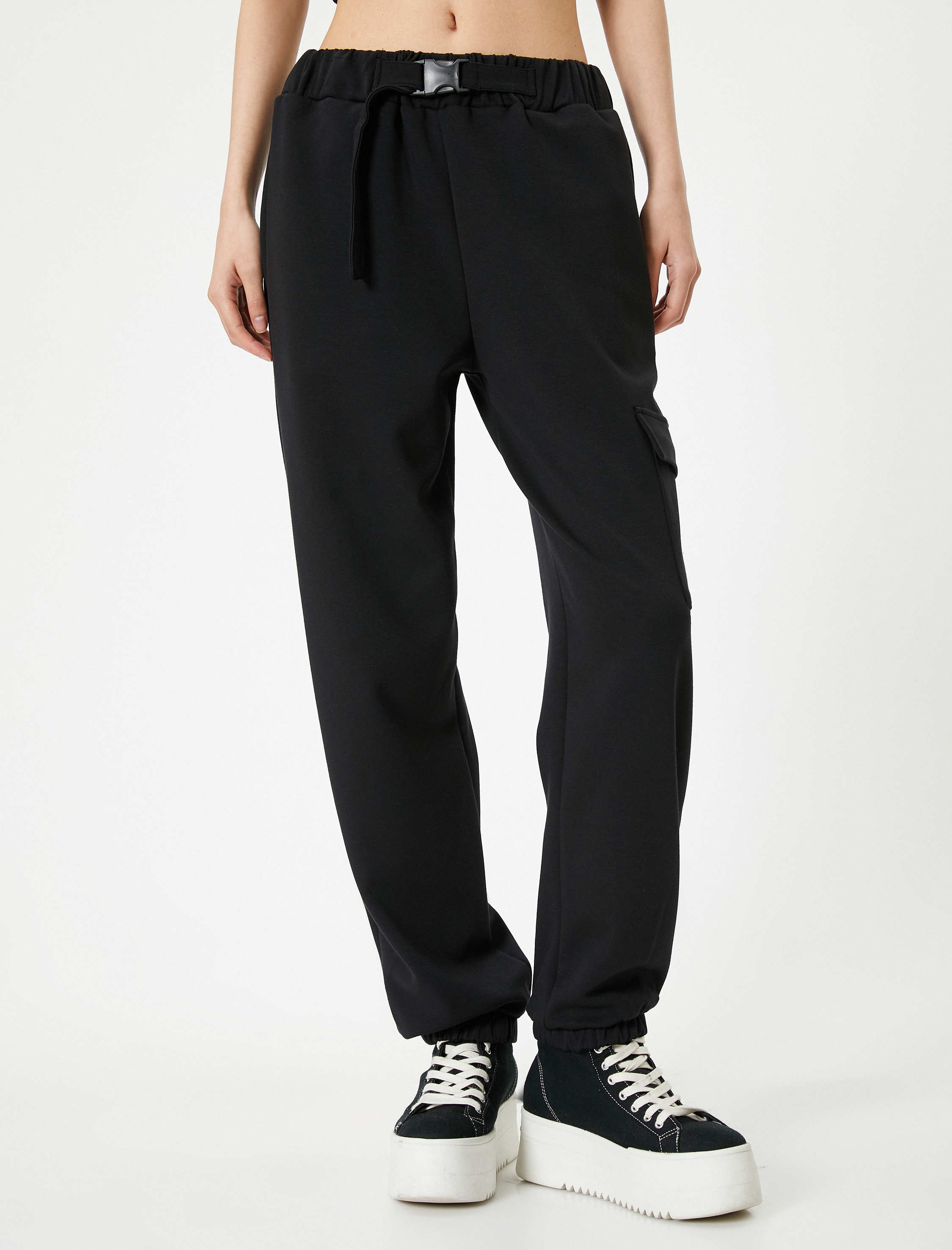   Kargo Jogger Eşofman Altı Cepli Kemer Detaylı