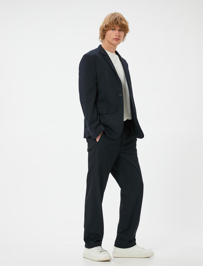  Kumaş Pantolon Düğmeli Cep Detaylı