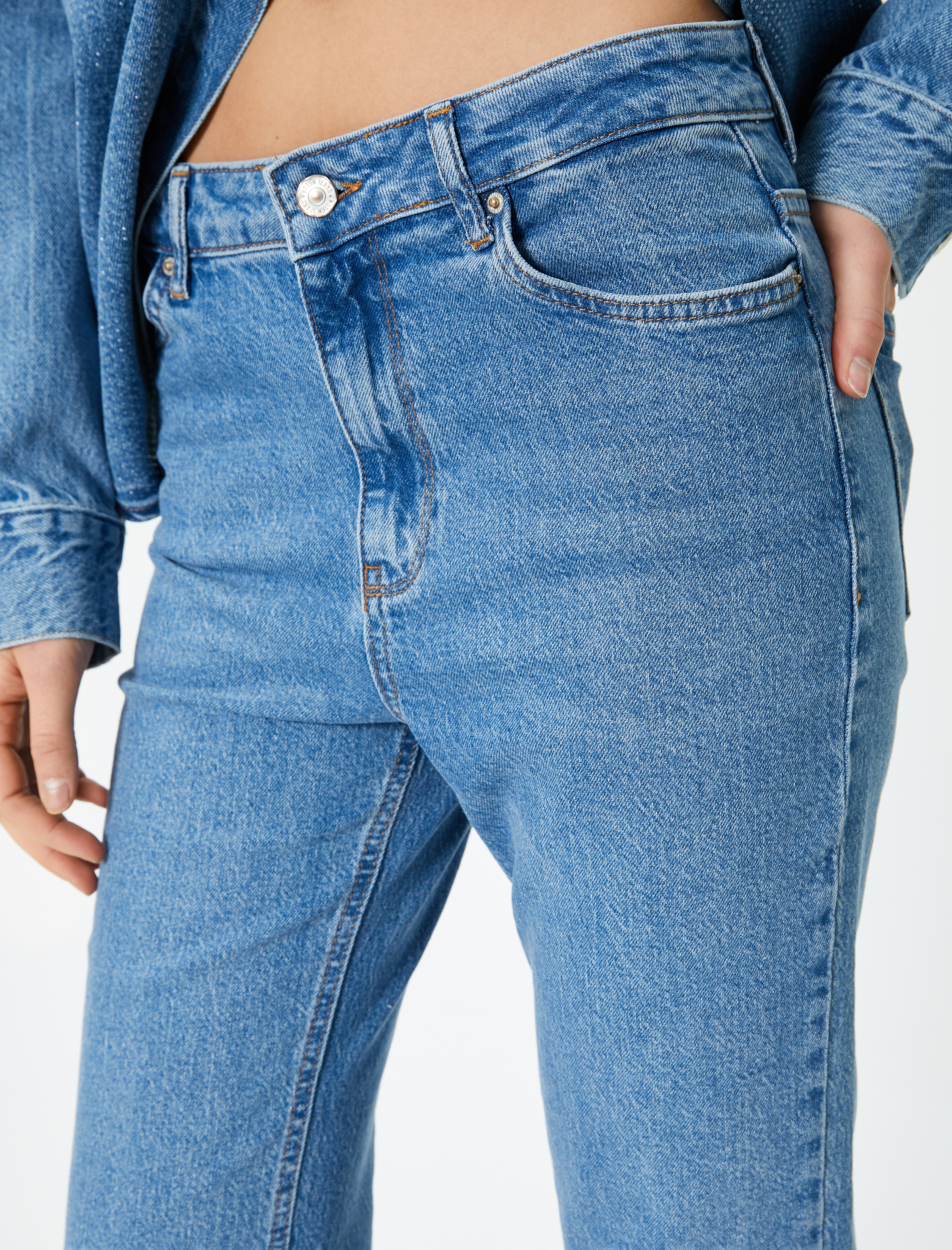   Kısa İspanyol Paça Kot Pantolon  - Crop Kick Flare Jeans