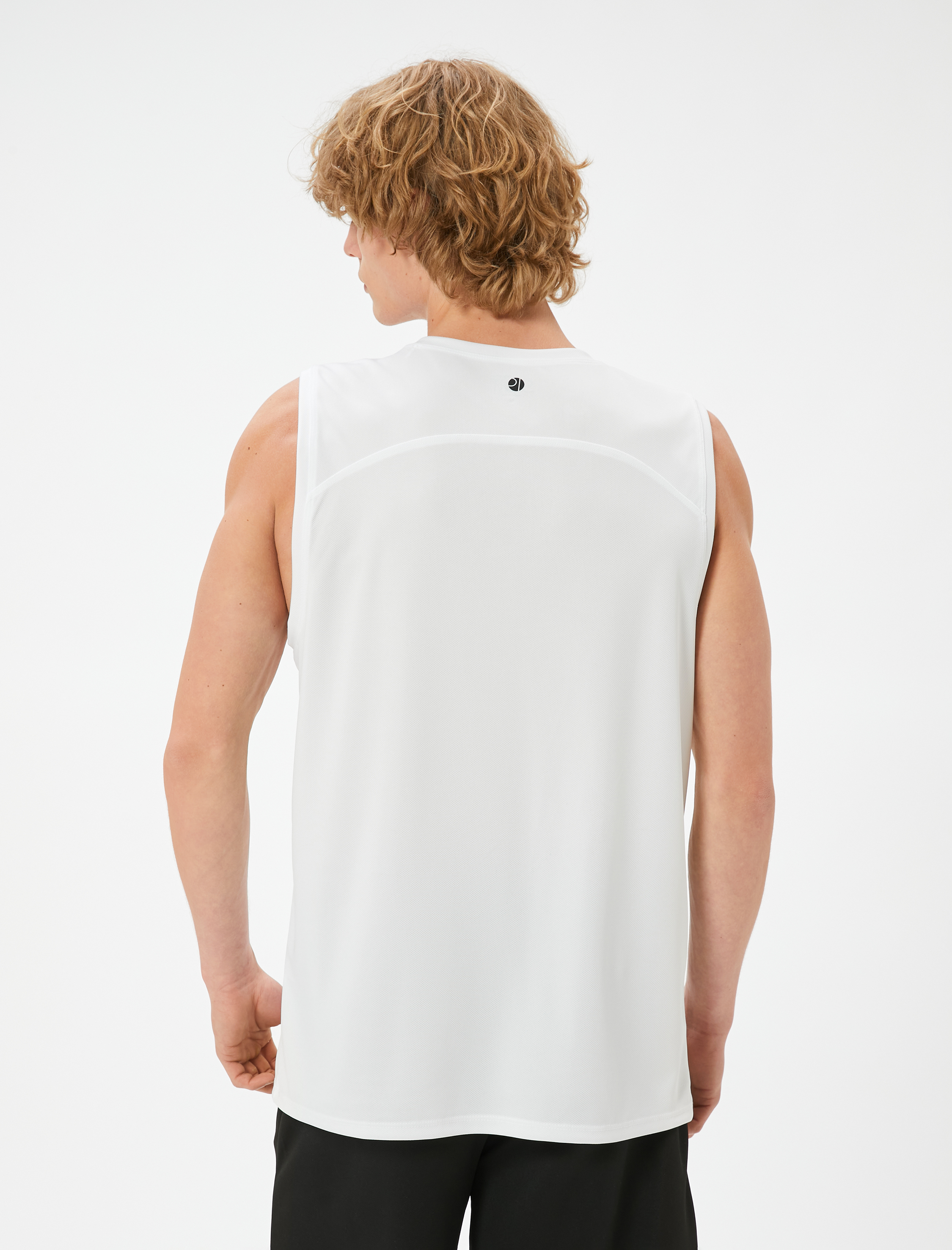   Sporcu Atleti Kolsuz Slogan Baskılı Bisiklet Yaka