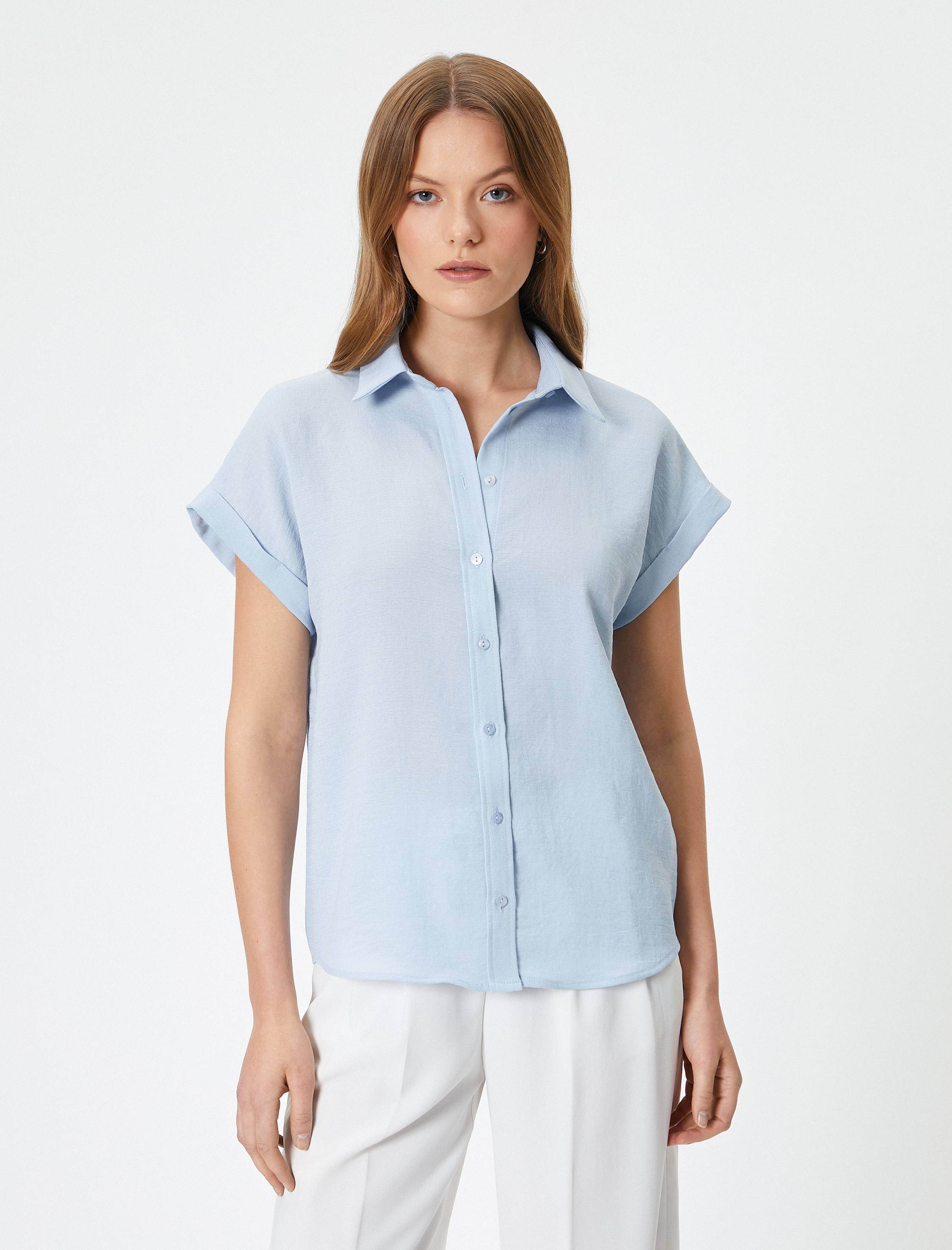   Kısa Kollu Gömlek Düğmeli Standart Kesim