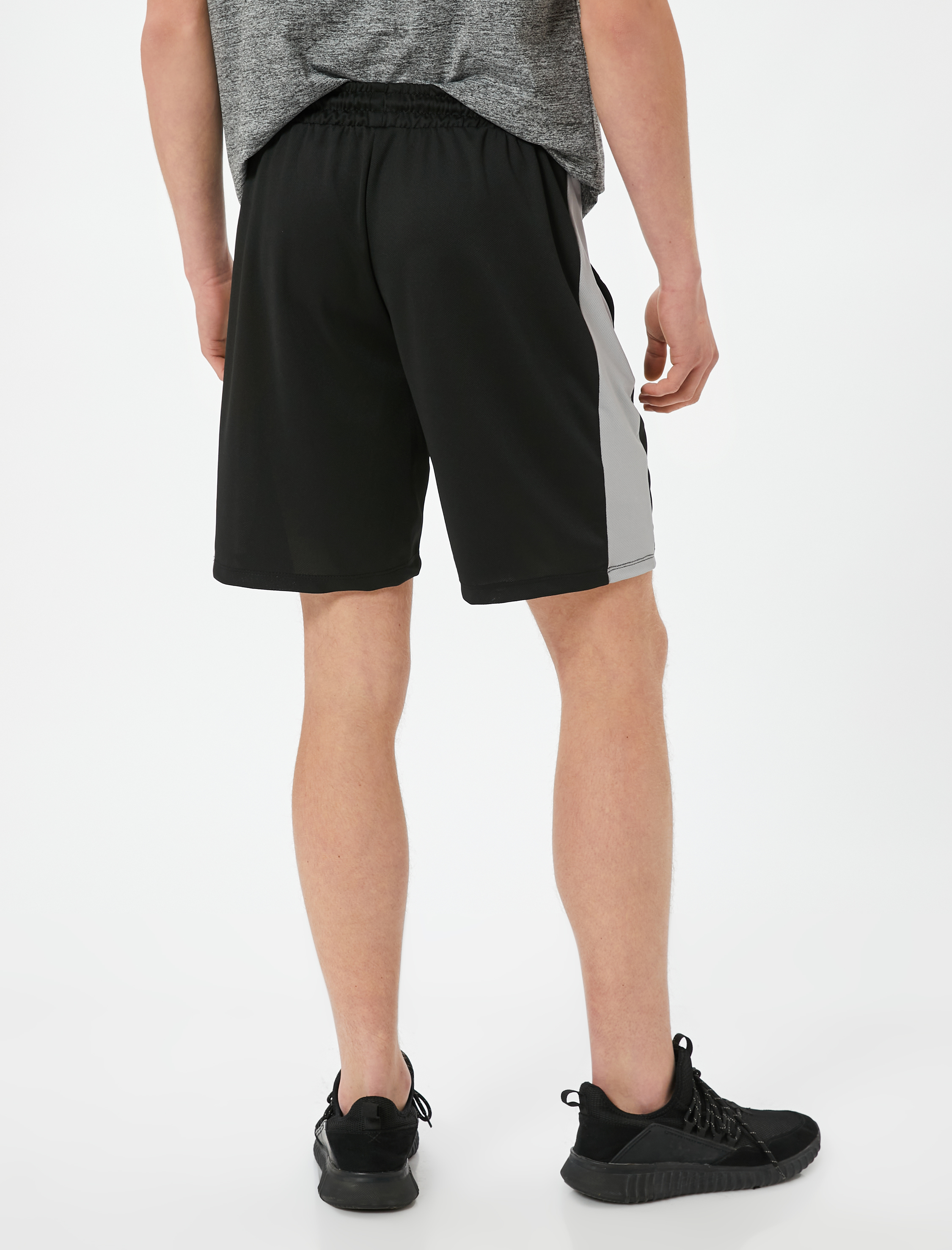   Spor Şort Slogan Baskılı Beli Bağcıklı Cepli