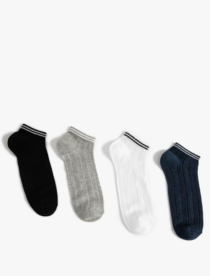 Erkek Spor Çorap Seti 4'lü Çok Renkli
