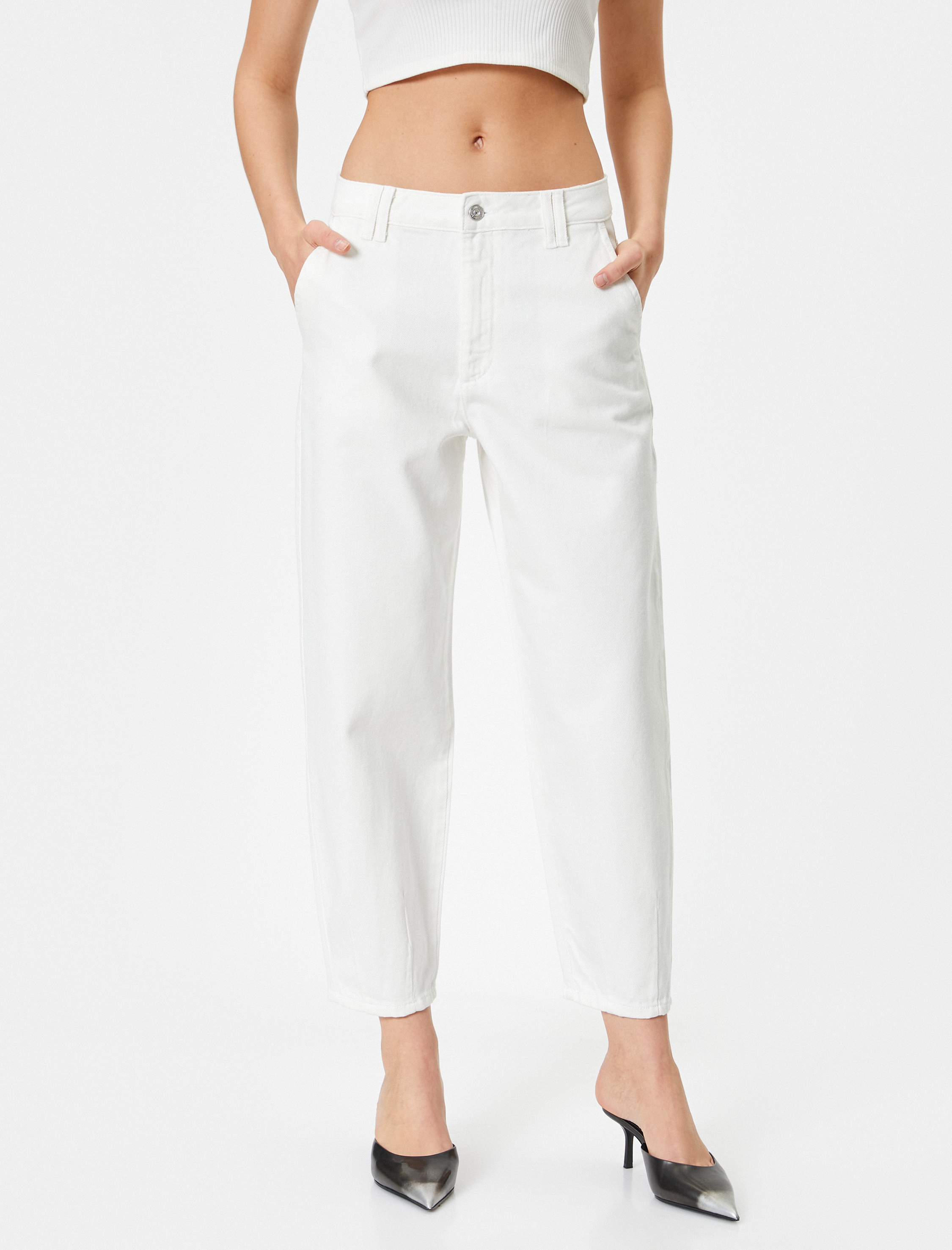   Rahat Kalıp Yüksek Bel Kot Pantolon - Baggy Jeans