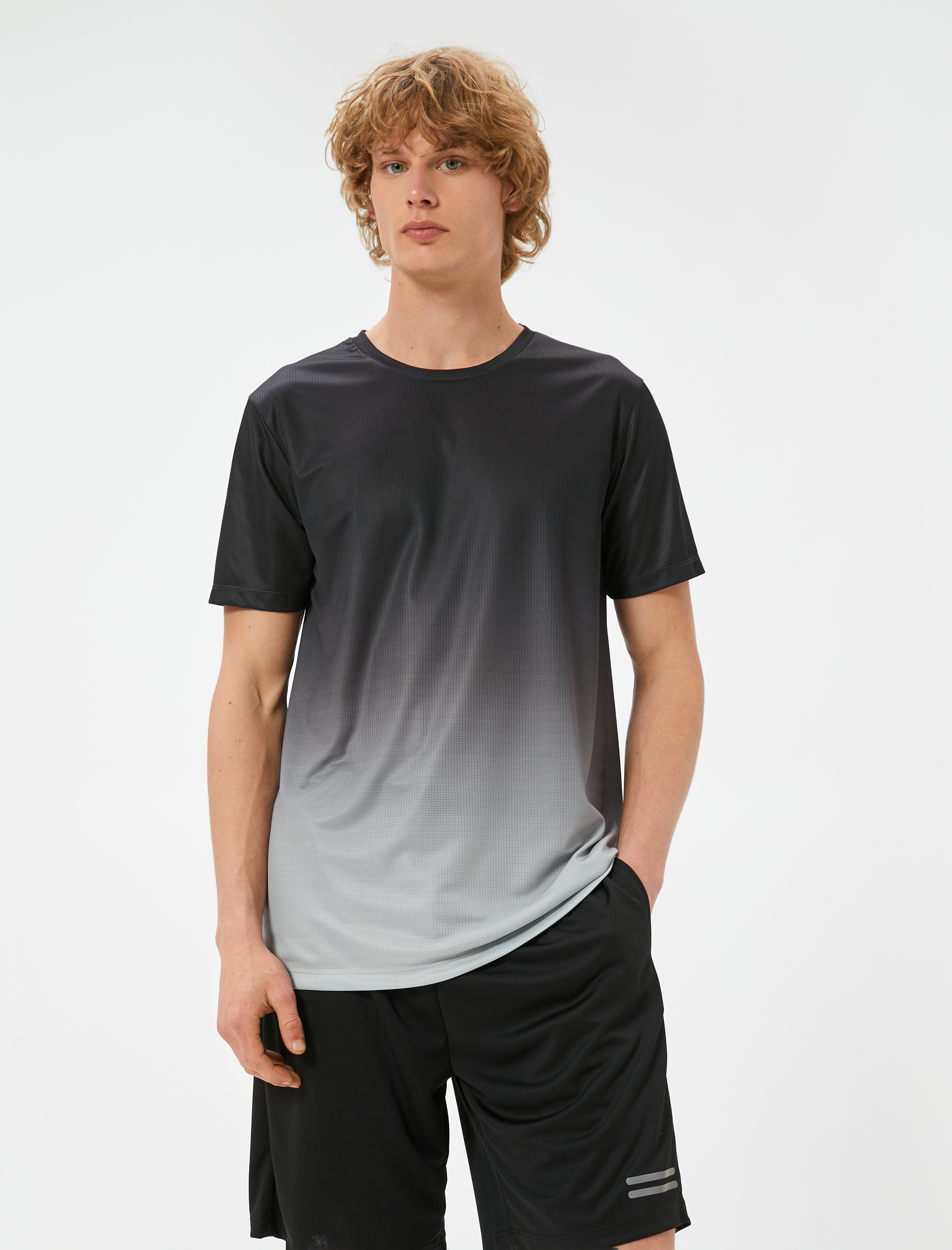   Spor Şort Şerit Baskılı Beli Bağcıklı Cepli