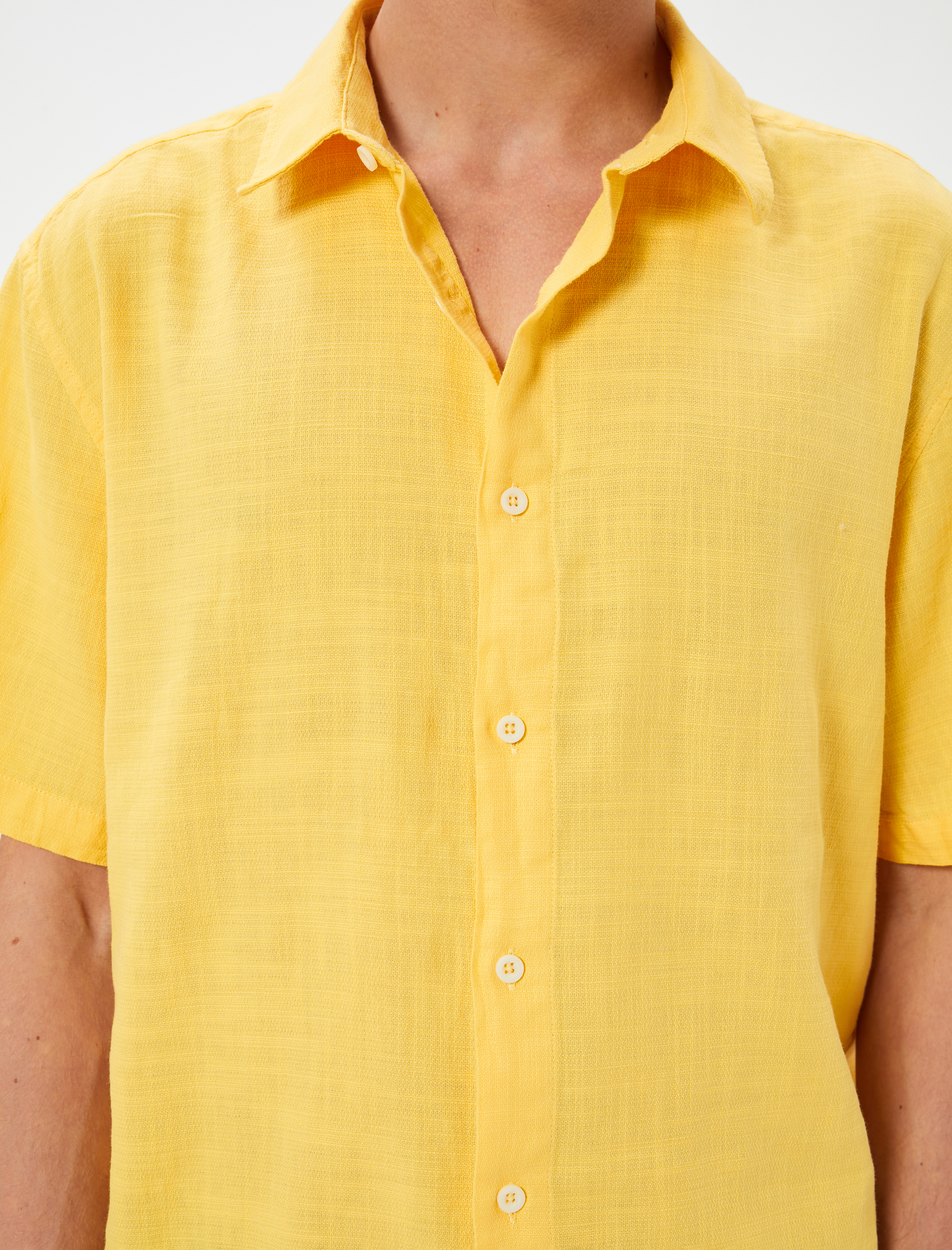 Yazlık Gömlek Kısa Kollu Klasik Yaka Düğmeli Pamuklu Regular Fit