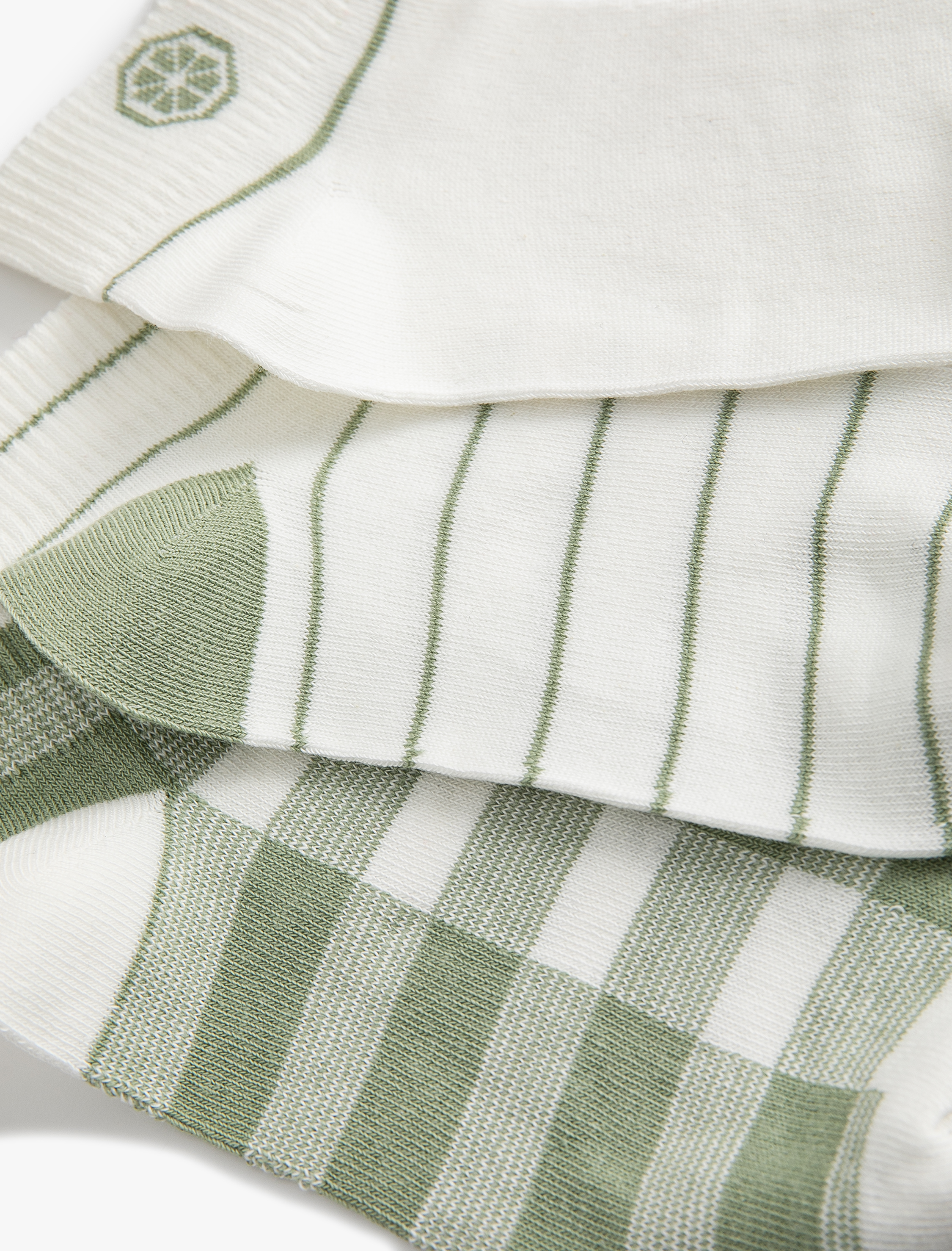  Kadın Çizgili 3'lü Patik Çorap Seti Çok Renkli