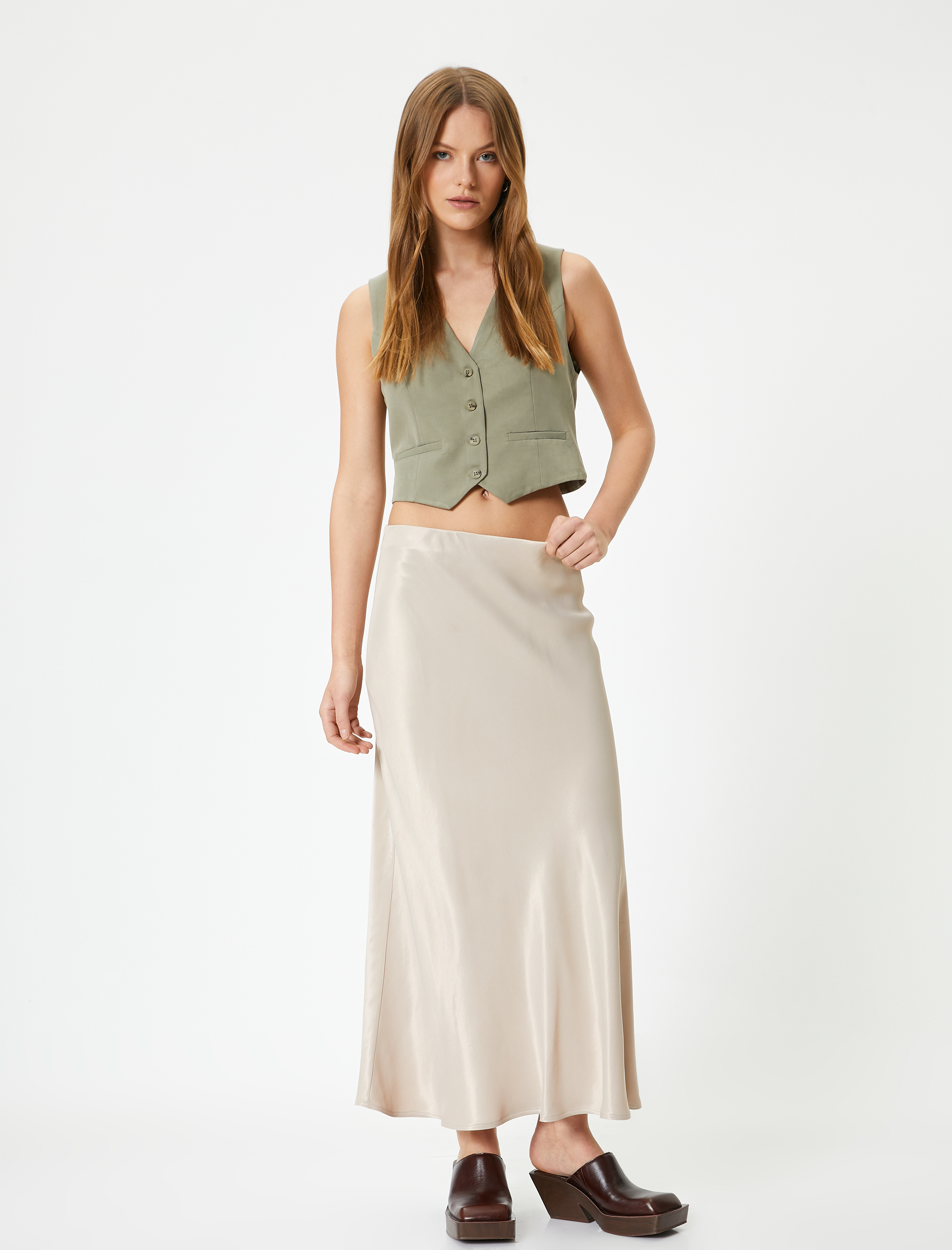   Viskon Midi Etek Normal Bel