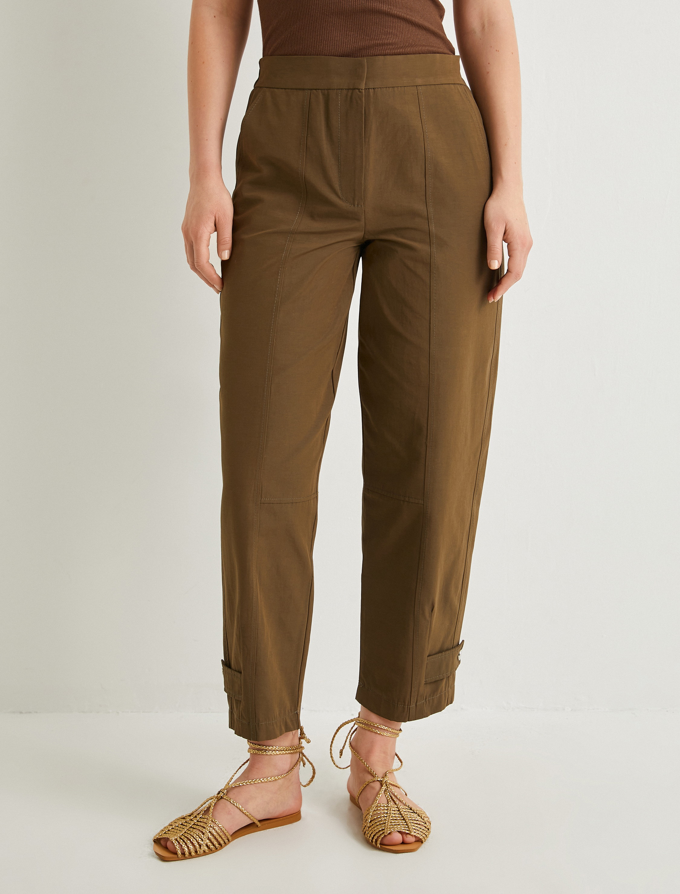   Jogger Pantolon Yüksek Bel Paça Detaylı