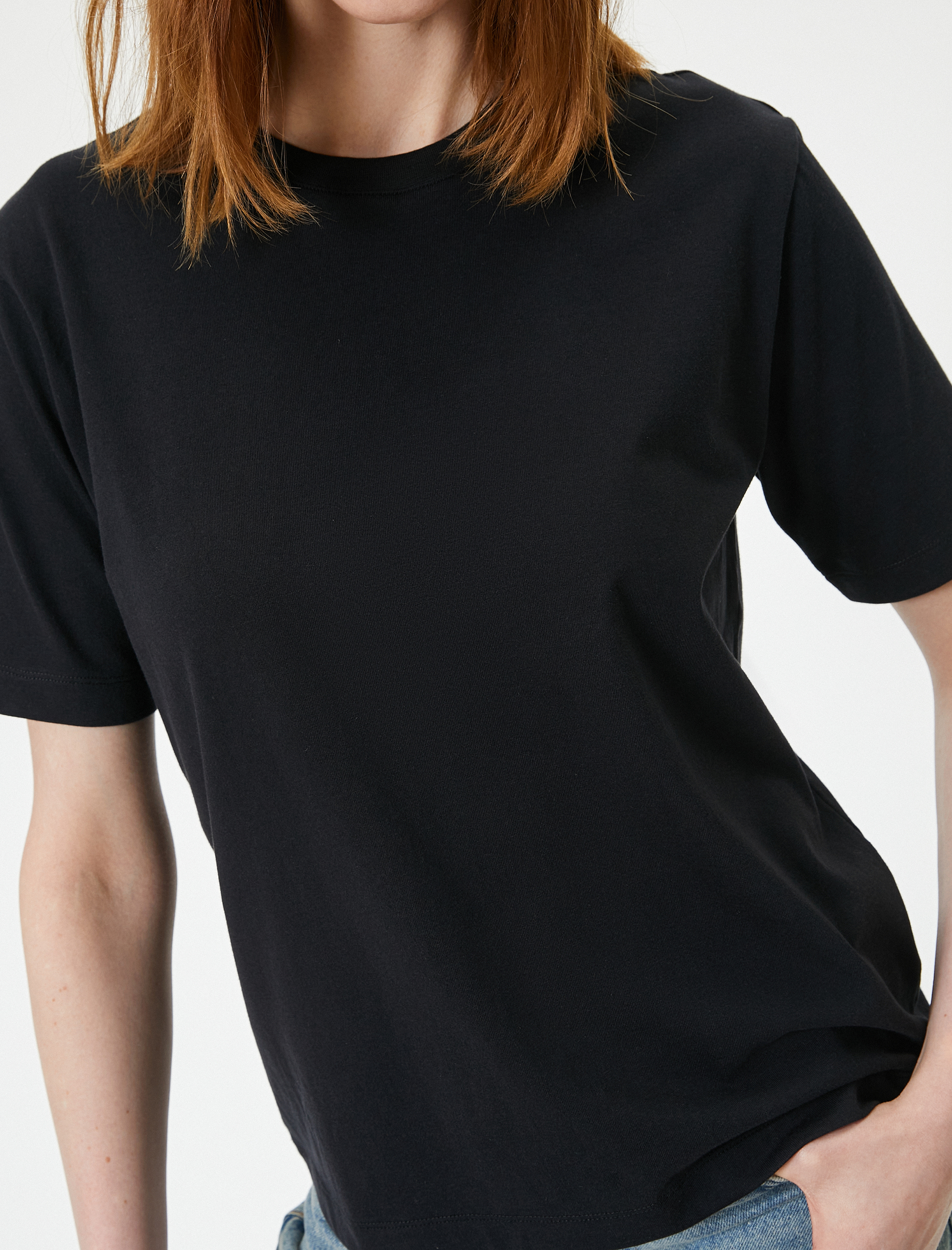   Basic Tişört Bisiklet Yaka Kısa Kollu