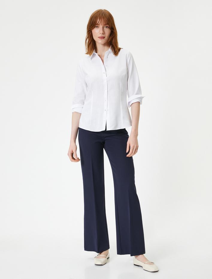  Klasik Gömlek Uzun Kollu Düğmeli Standart Kesim