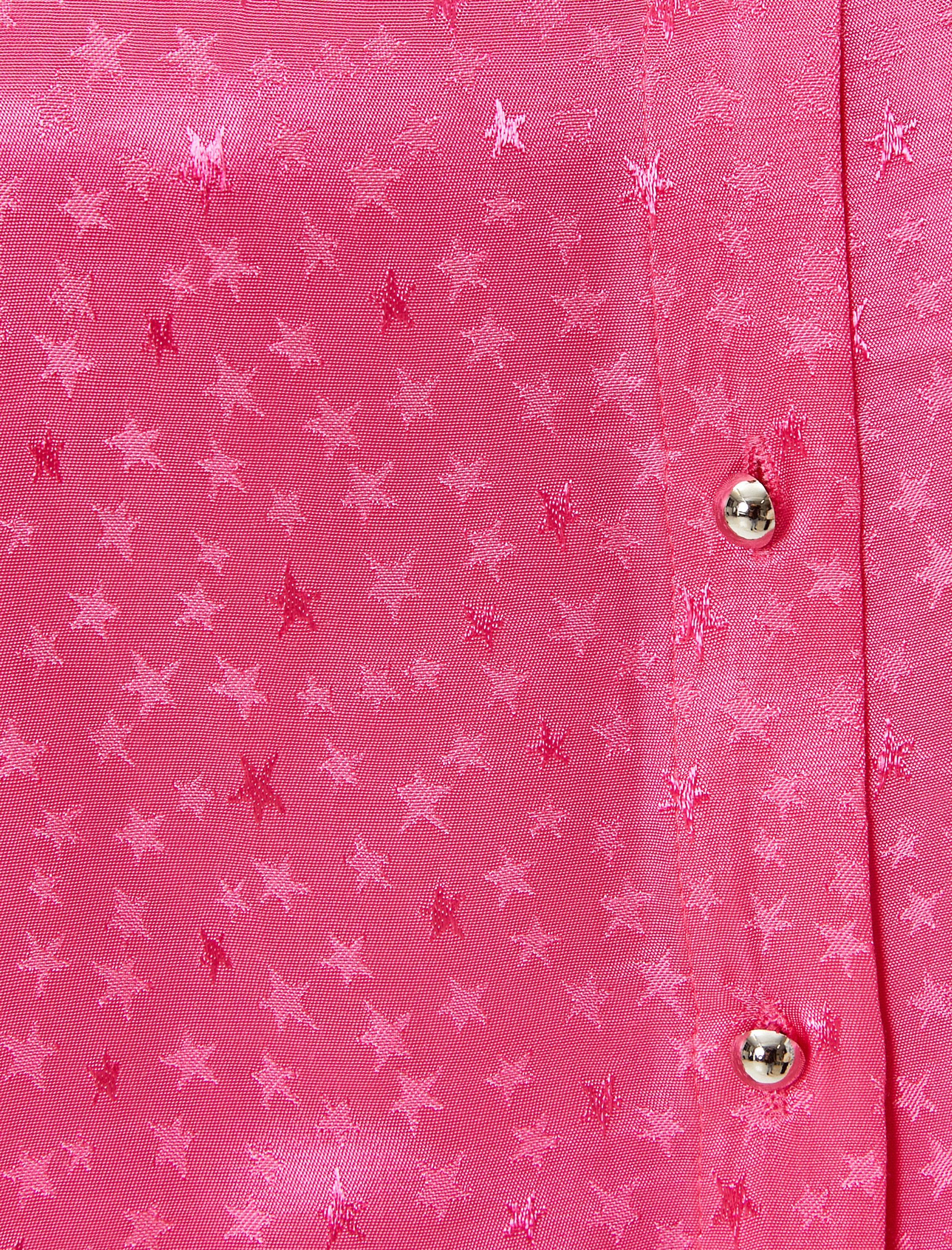   Crop Saten Gömlek Uzun Kollu Yıldızlı Düğmeli