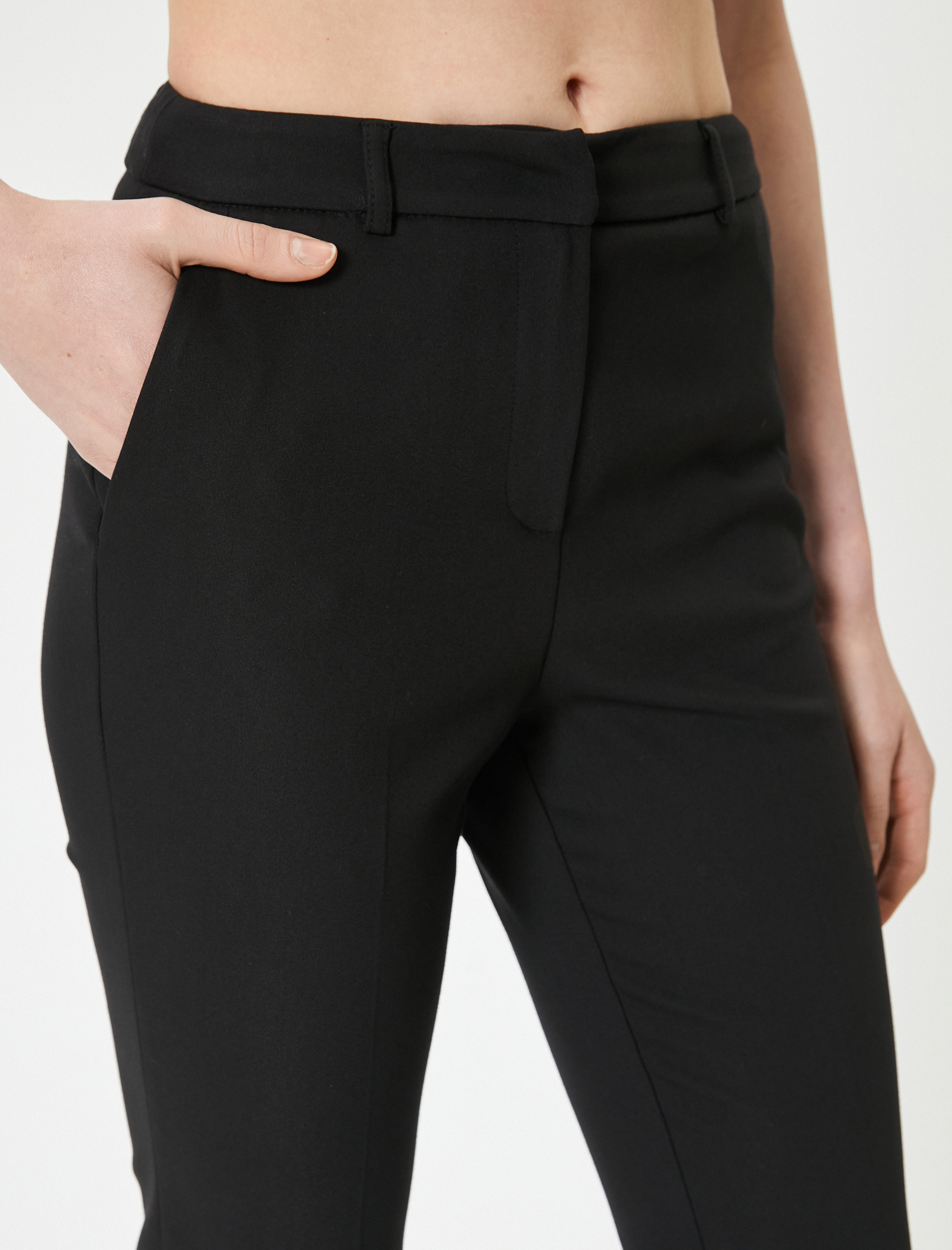   Cigarette Kumaş Pantolon Normal Bel Cepli