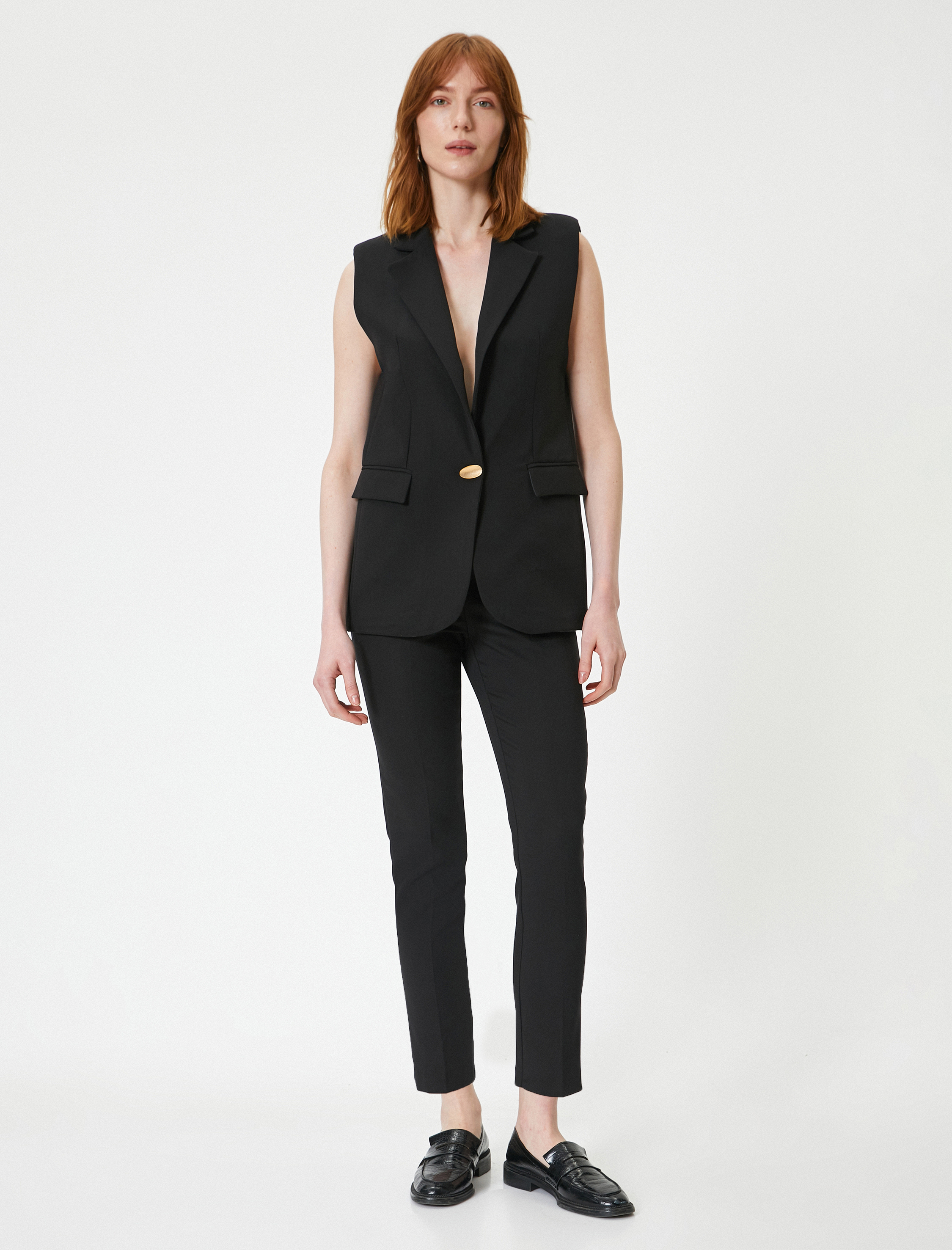   Cigarette Kumaş Pantolon Normal Bel Cepli