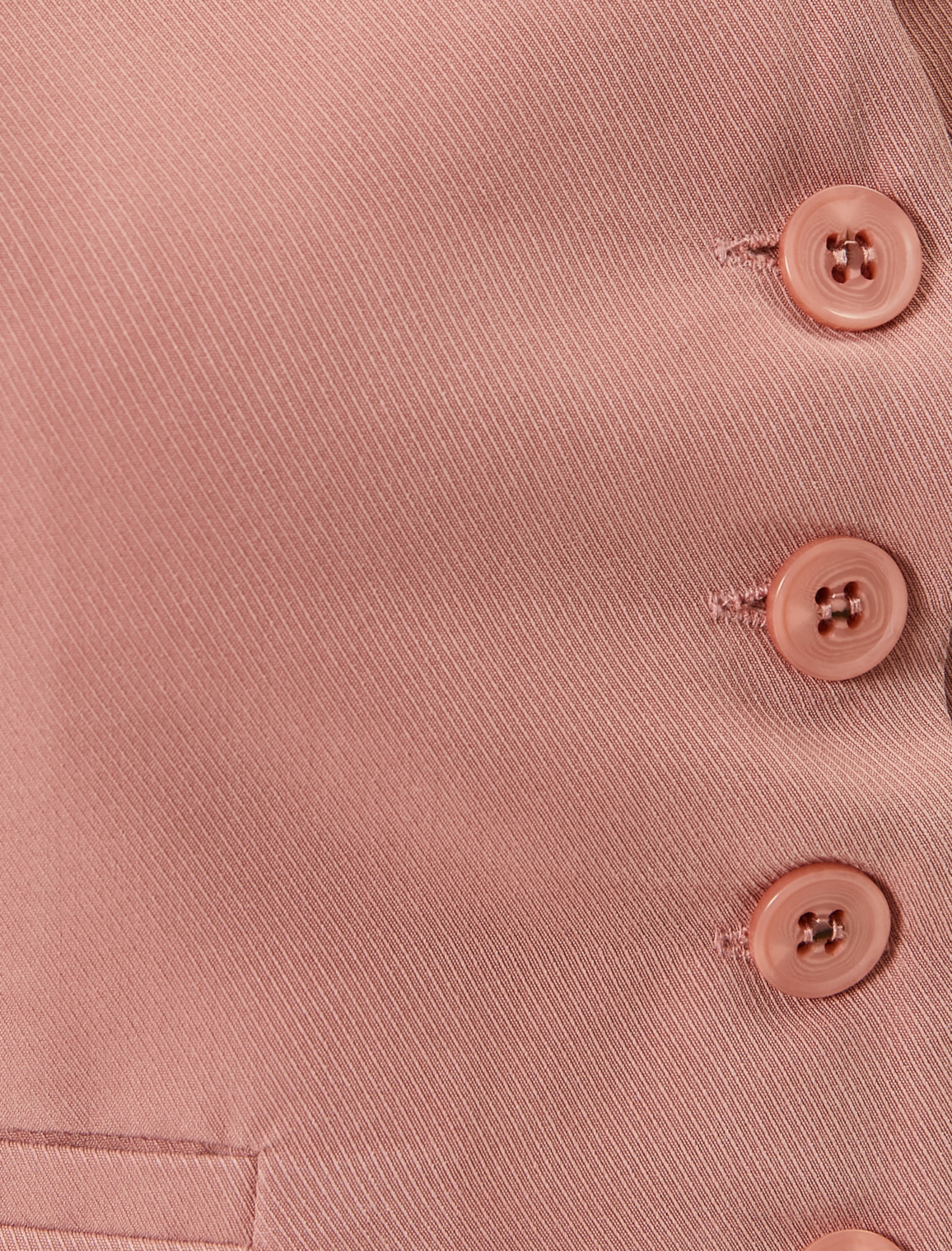   Crop Yelek V Yaka Düğmeli Fleto Cepli Modal Karışımlı