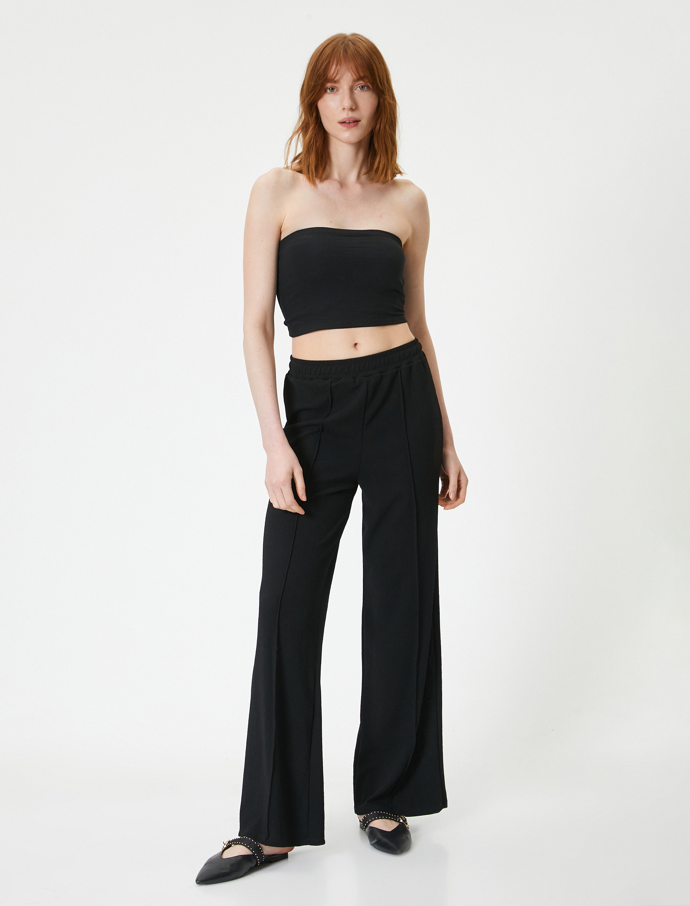   Crop Straplez Üst Dokulu