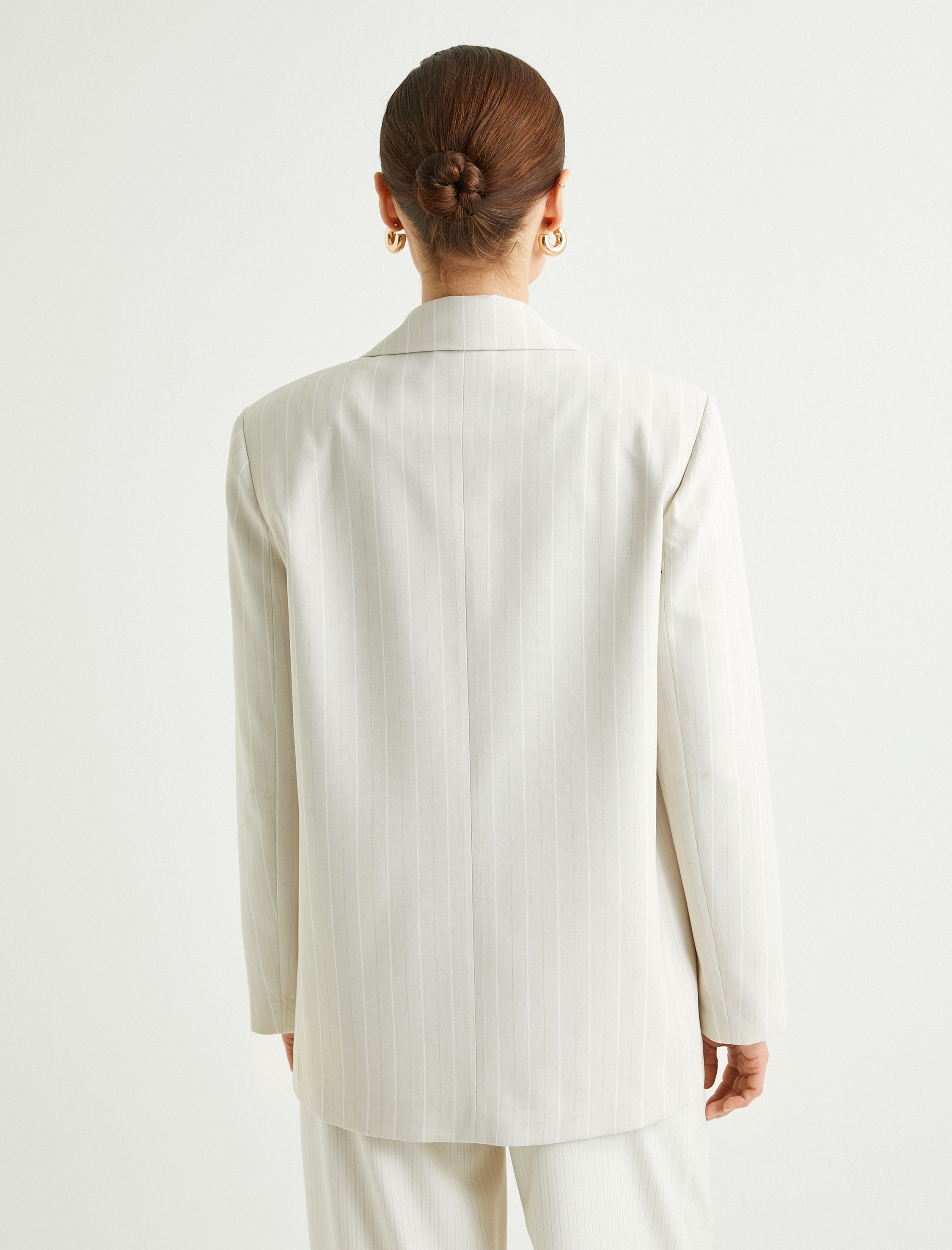   Oversize Blazer Ceket Tek Düğmeli Kapaklı Cepli