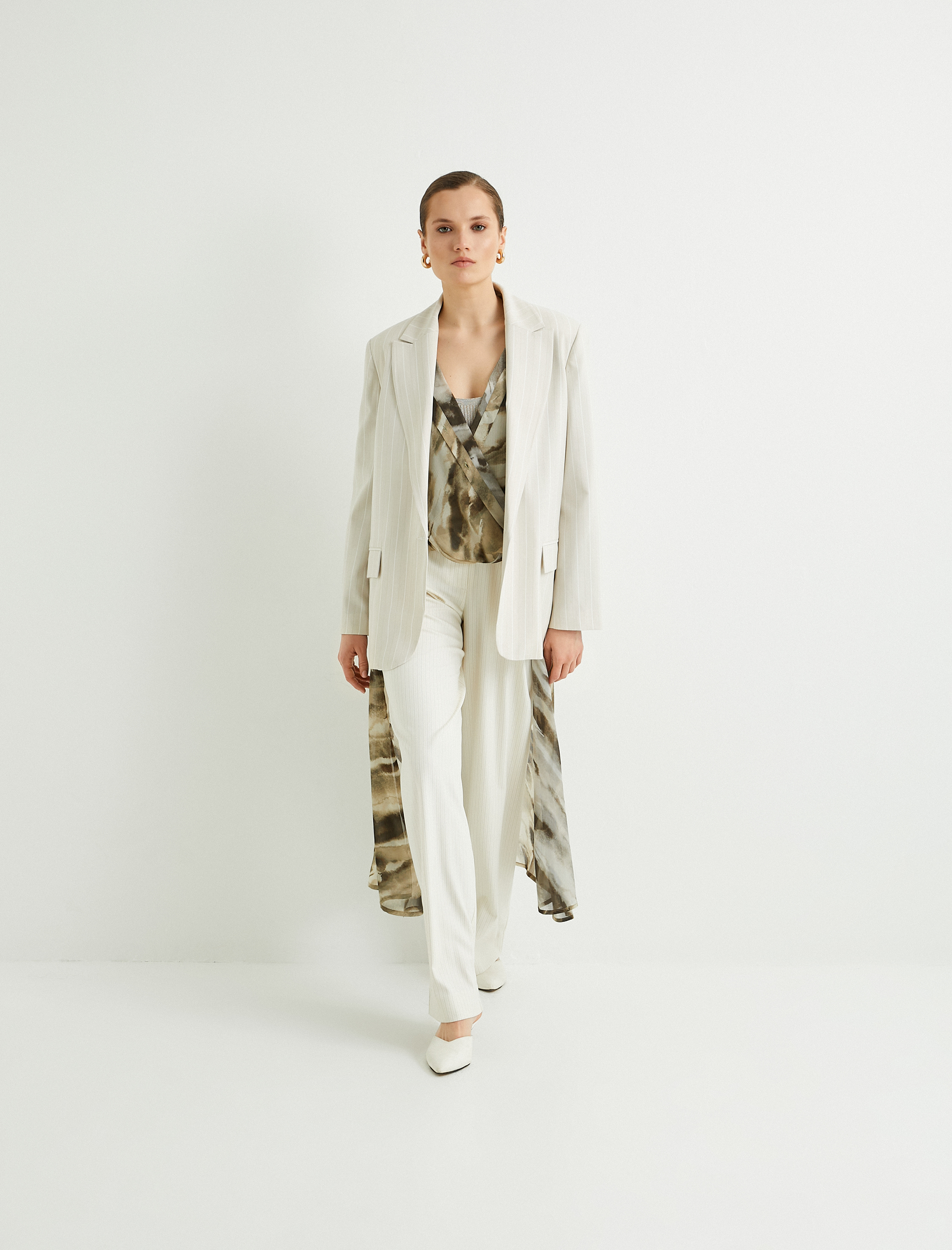   Oversize Blazer Ceket Tek Düğmeli Kapaklı Cepli