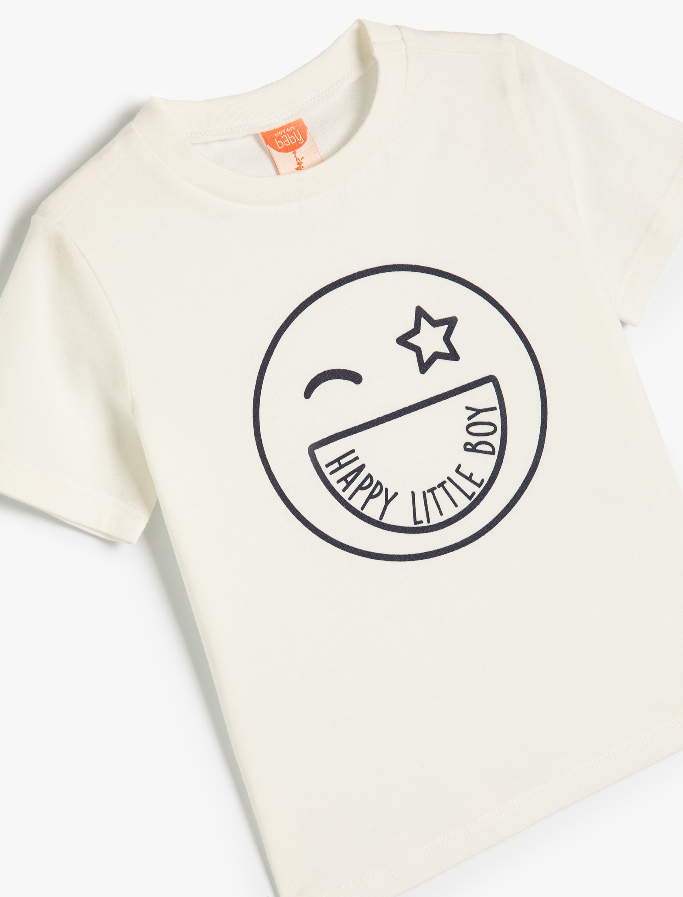  Erkek Bebek Tişört Kısa Kollu Bisiklet Yaka Baskılı