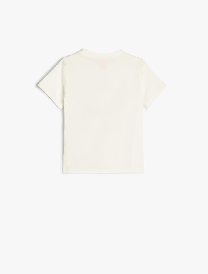 Erkek Bebek Tişört Kısa Kollu Bisiklet Yaka Baskılı