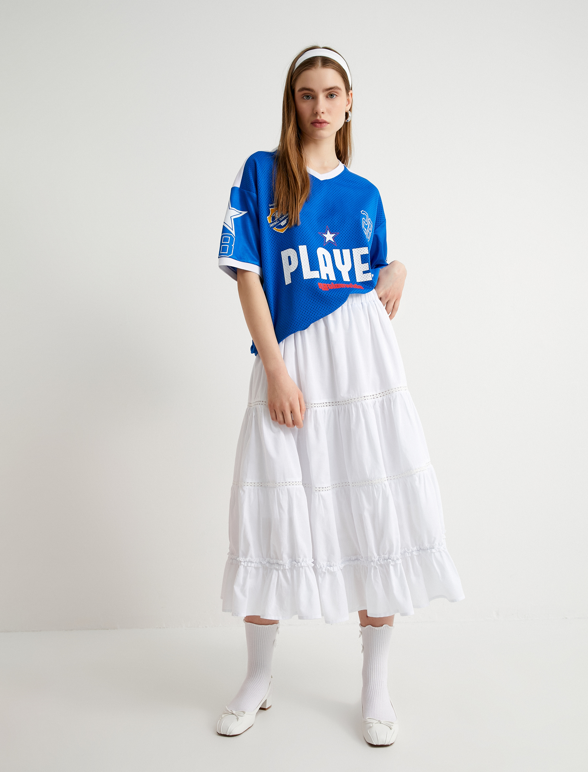   Katlı Uzun Etek Astarlı Rahat Kalıp A Kesim Standart Bel