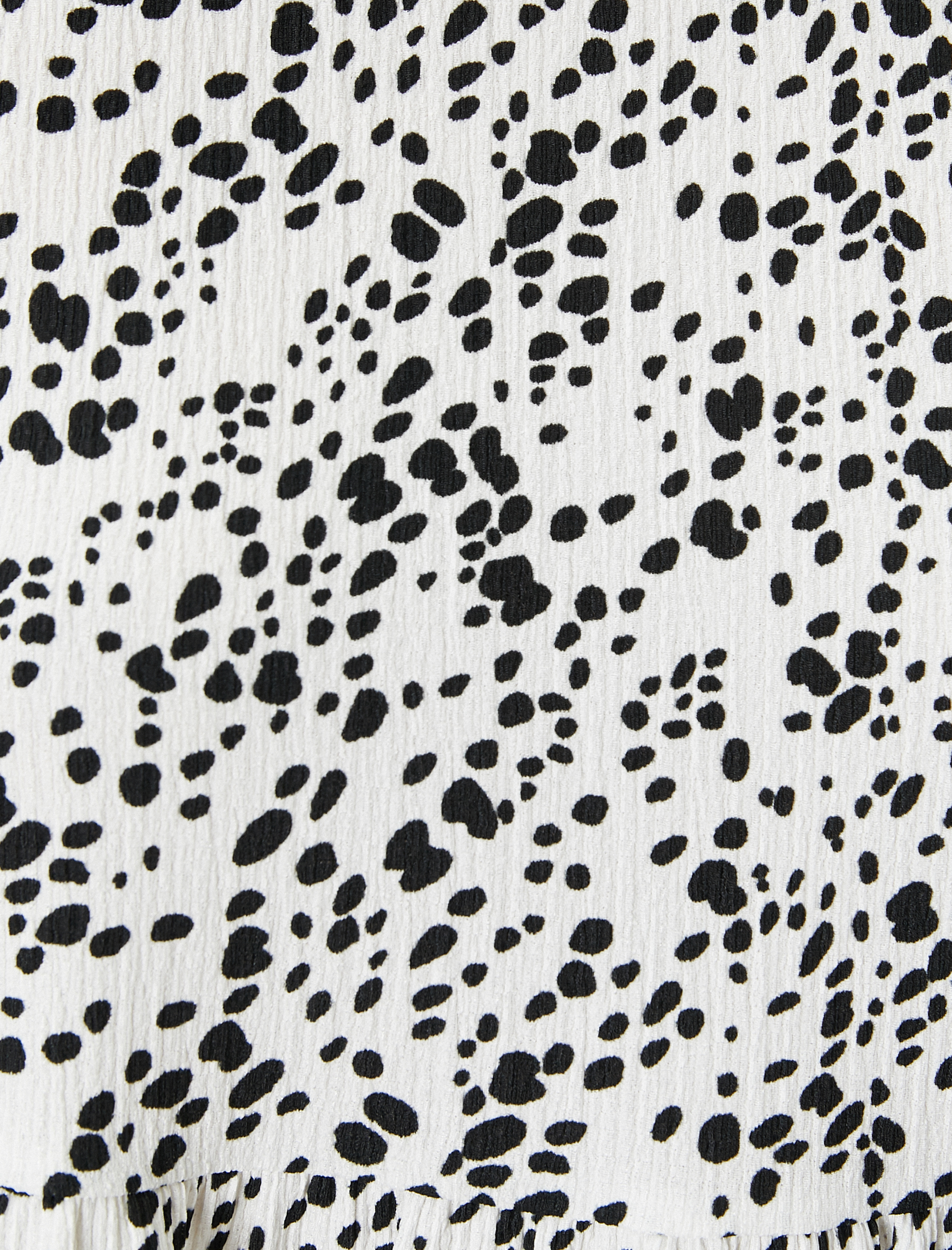   Mini Puantiyeli Elbise Kısa Kollu Yuvarlak Yaka Rahat Kalıp Bürümcük