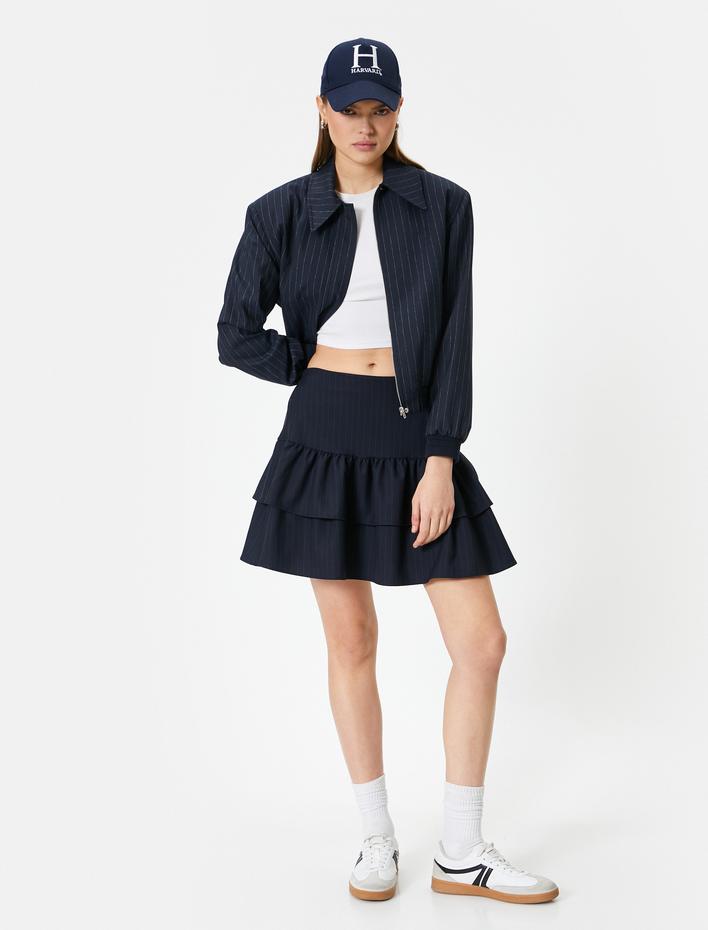  Mini Fırfırlı Etek Katlı Volümlü