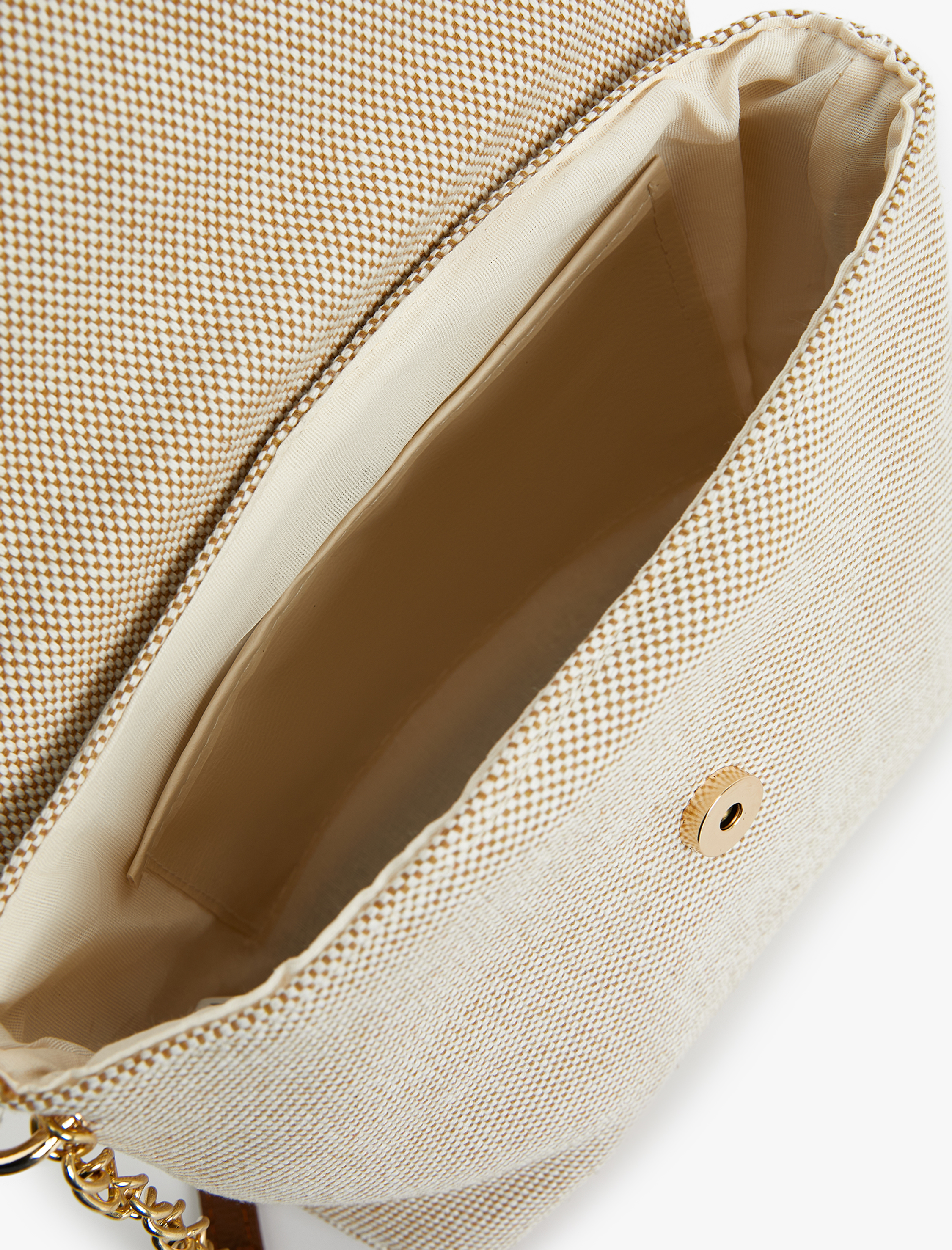  Kadın Kanvas Çanta Tote Zincir Detaylı Orta Boy