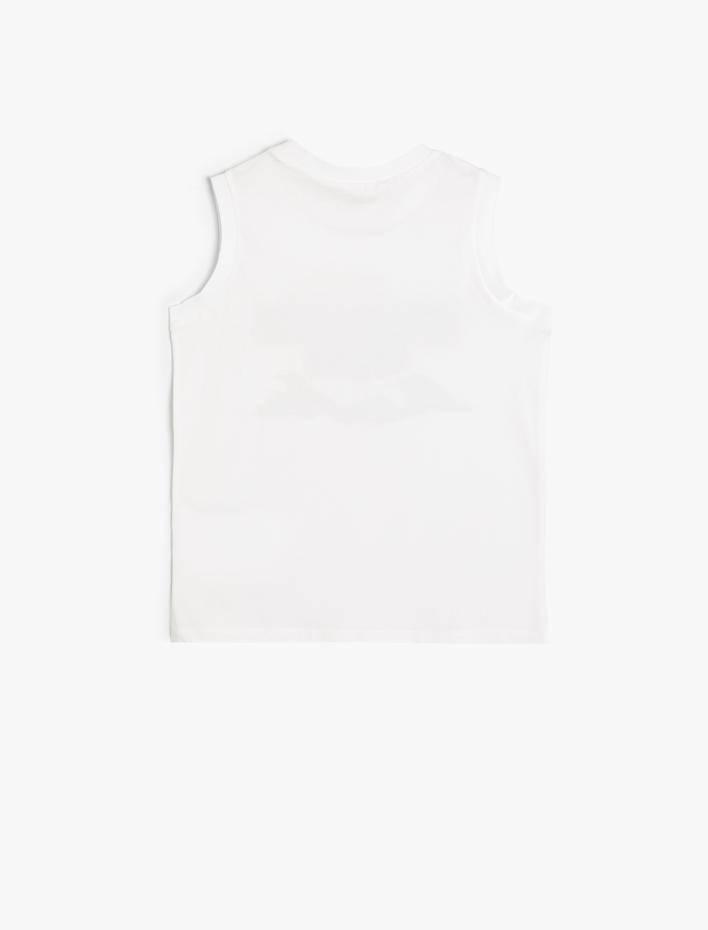 Erkek Çocuk Atlet Slogan Baskılı Bisiklet Yaka Pamuklu