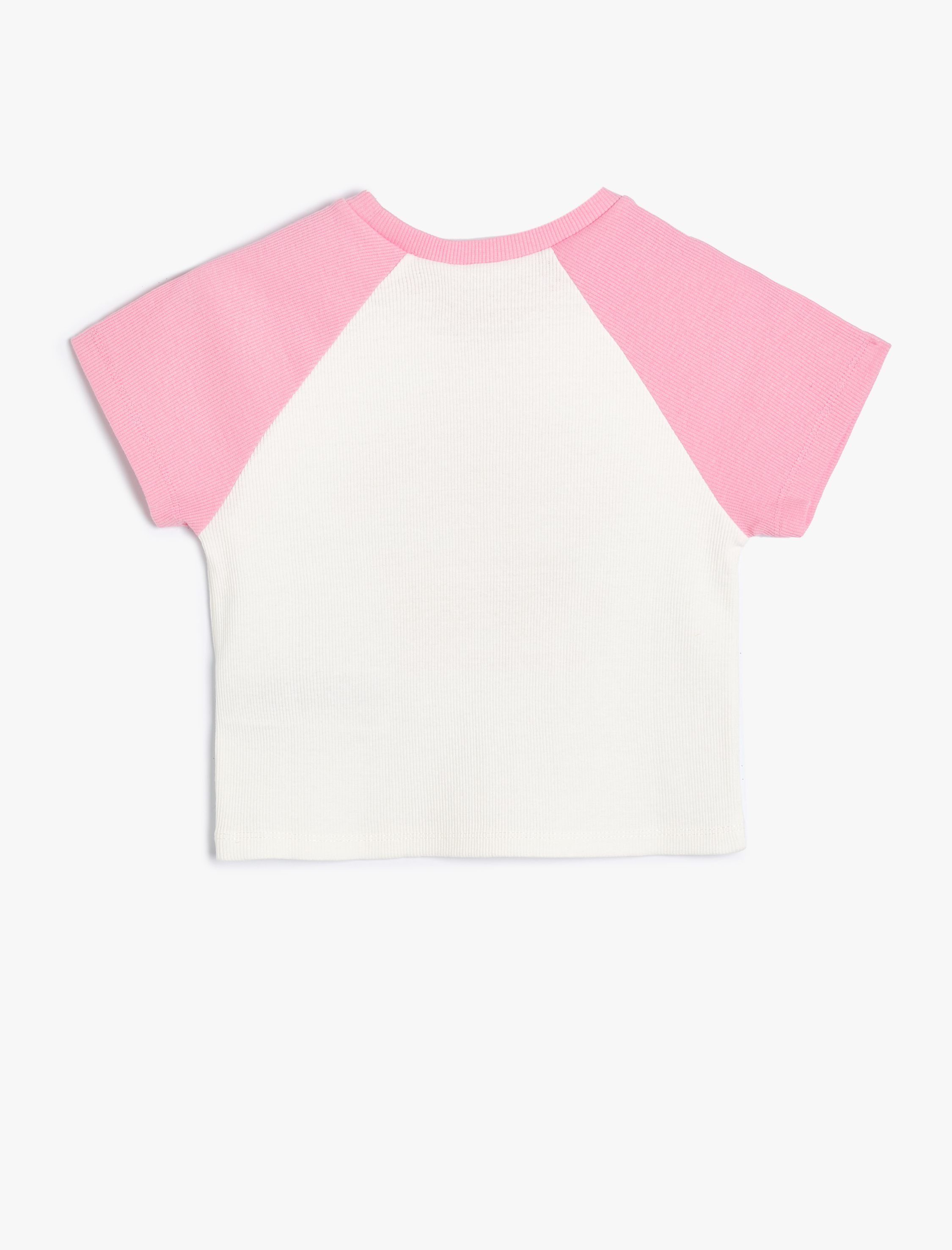  Kız Çocuk Tişört Kiraz Baskılı Kısa Kollu Bisiklet Yaka Dokulu  Pamuklu