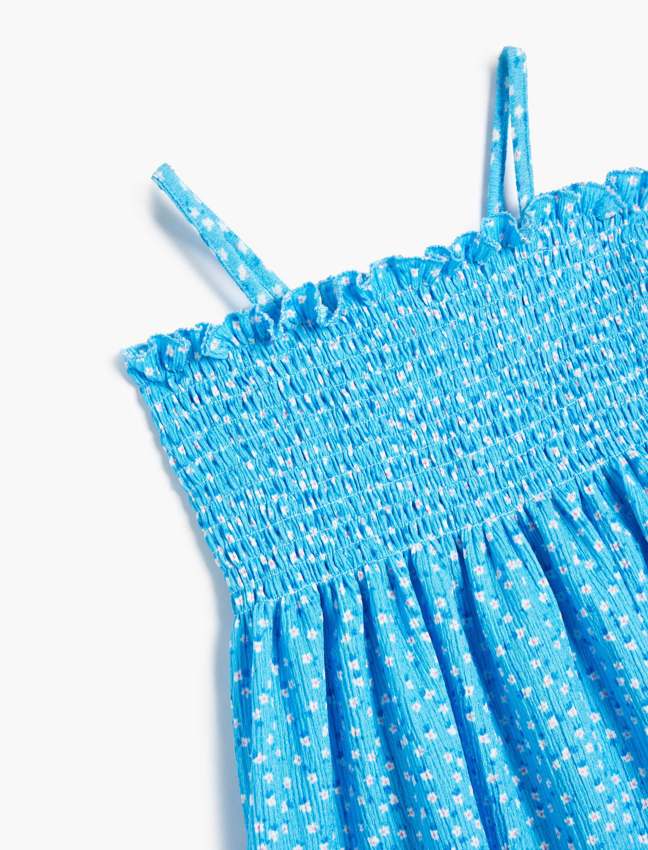  Kız Bebek Elbise Çiçekli Askılı Gipe Detaylı