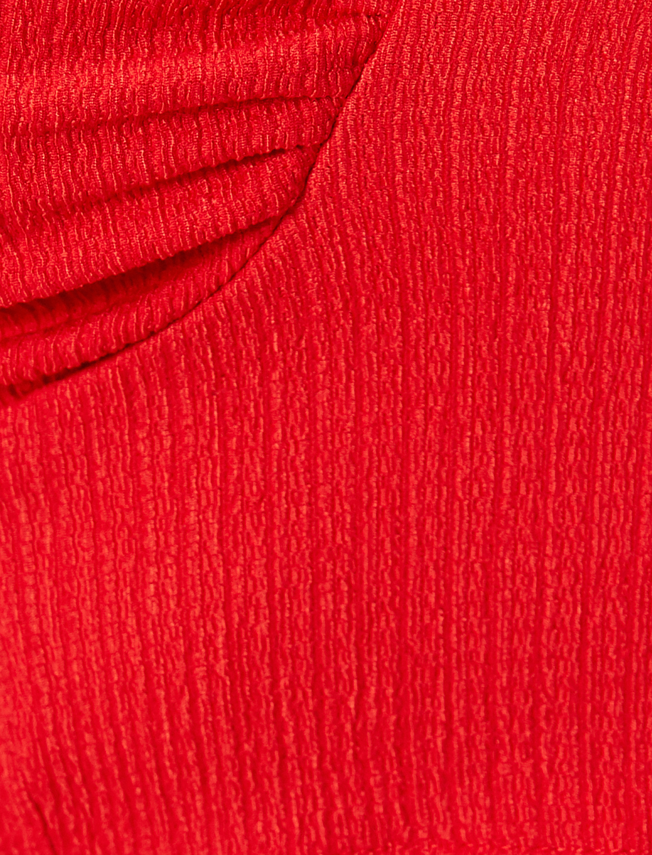   Fırfırlı Crop Büstiyer Arkası Bağlamalı Kolsuz Kalp Yaka Slim Fit Bürümcük