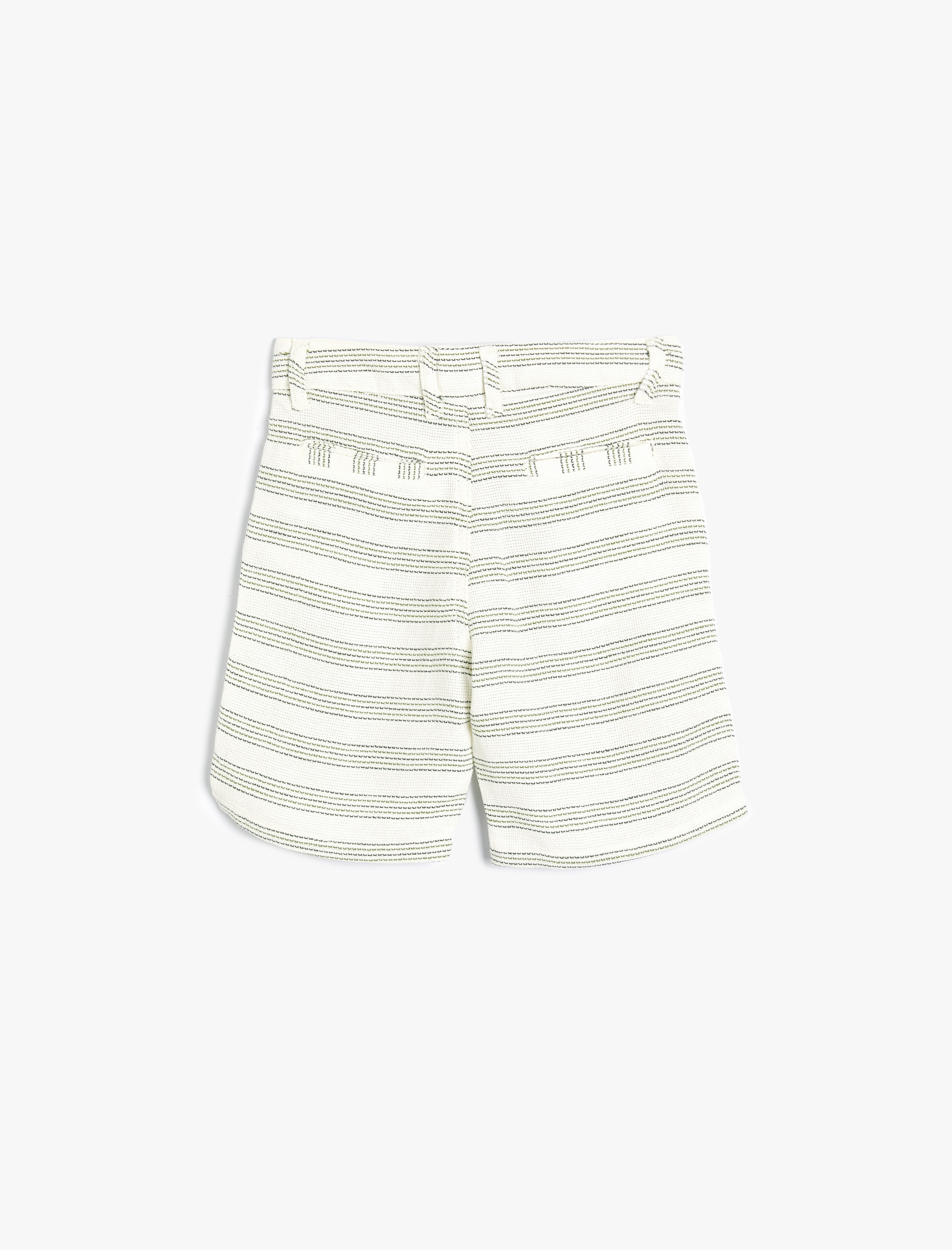  Erkek Çocuk Çizgili Şort Cep Detaylı Düğme Kapamalı