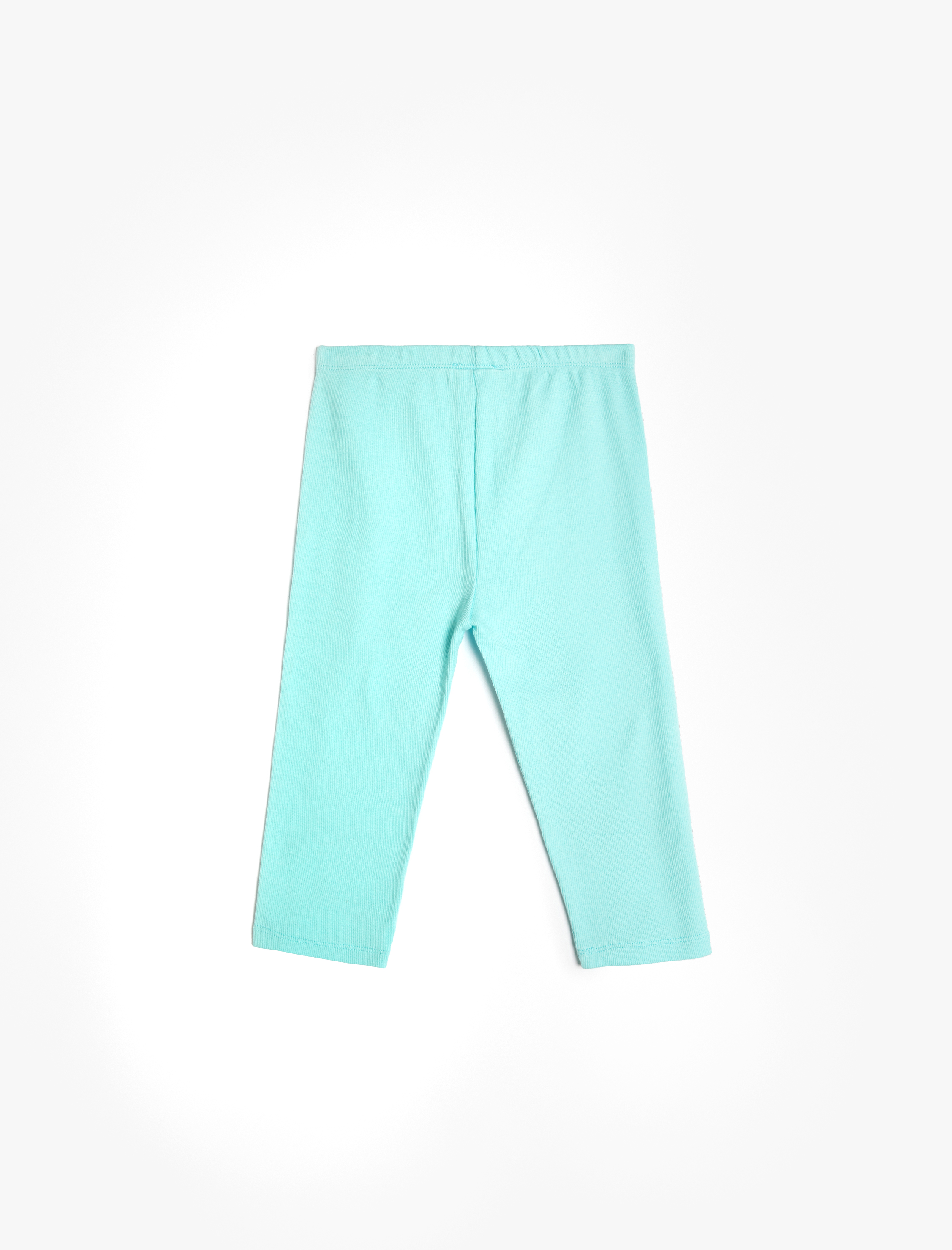  Kız Çocuk Basic Kapri Tayt Beli Lastikli Ribanalı Pamuklu