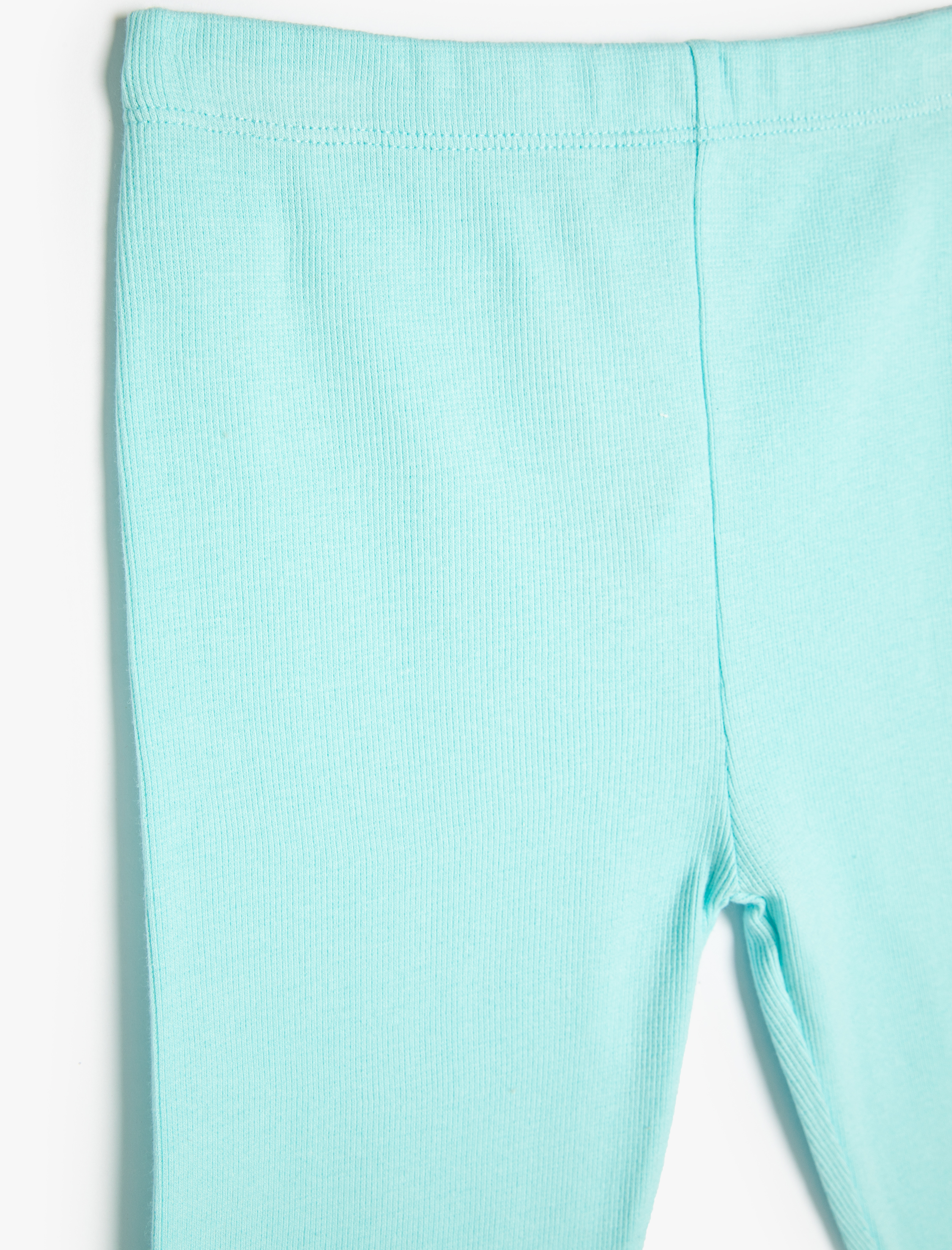  Kız Çocuk Basic Kapri Tayt Beli Lastikli Ribanalı Pamuklu