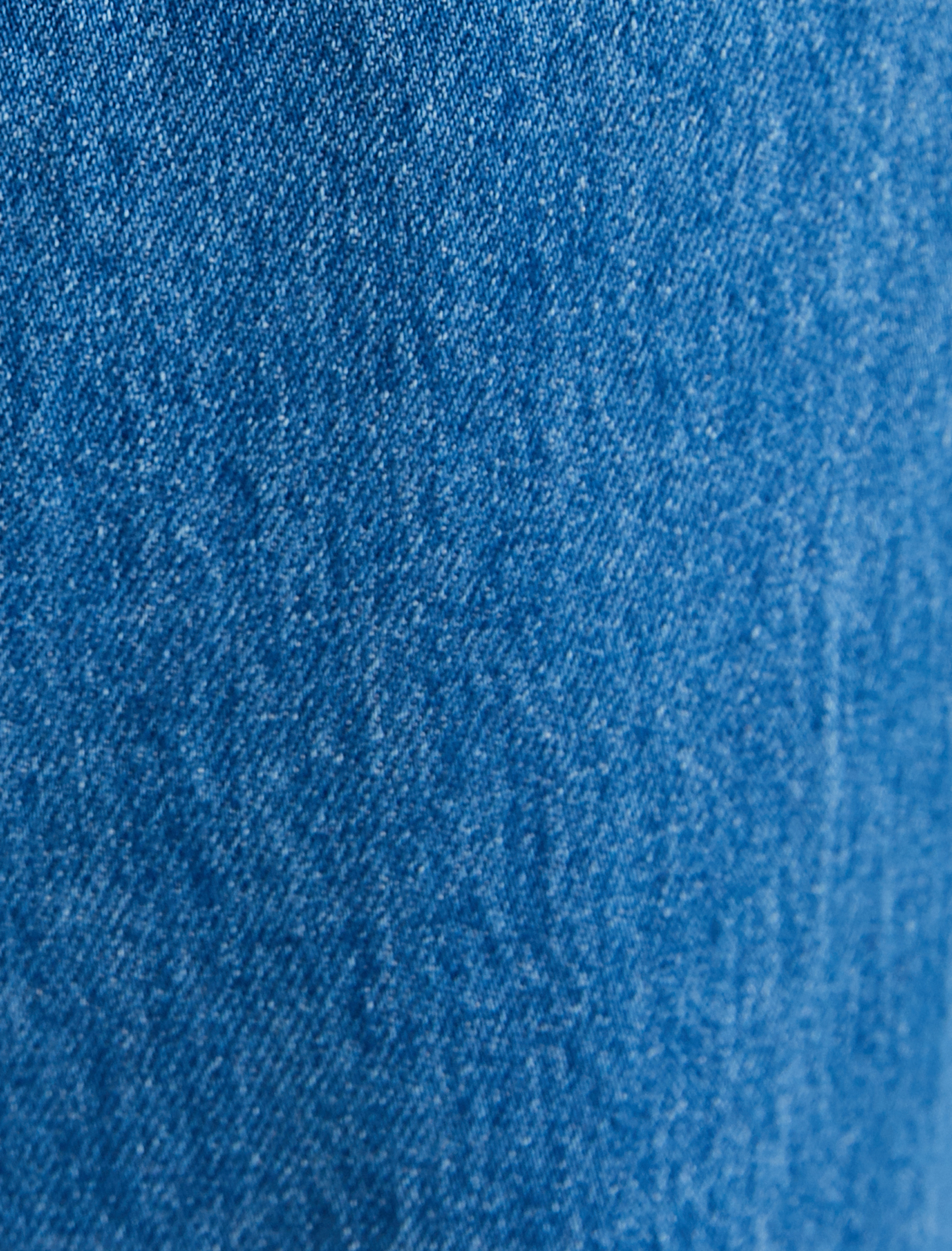   Bol Paça Kot Pantolon Yüksek Bel Cepli - Loose Fit Jeans