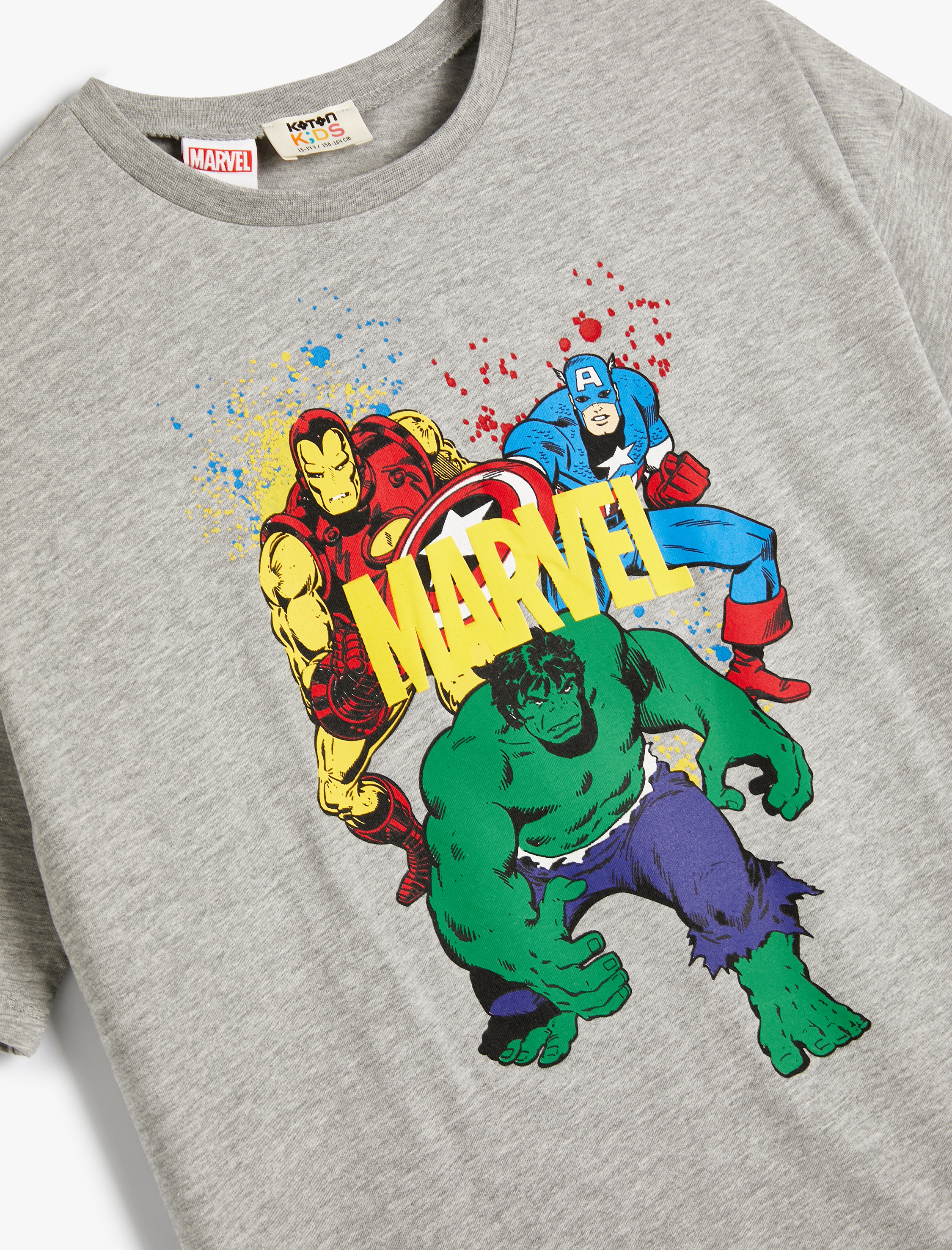  Erkek Çocuk Marvel Tişört Lisanslı Kısa Kollu Bisiklet Yaka