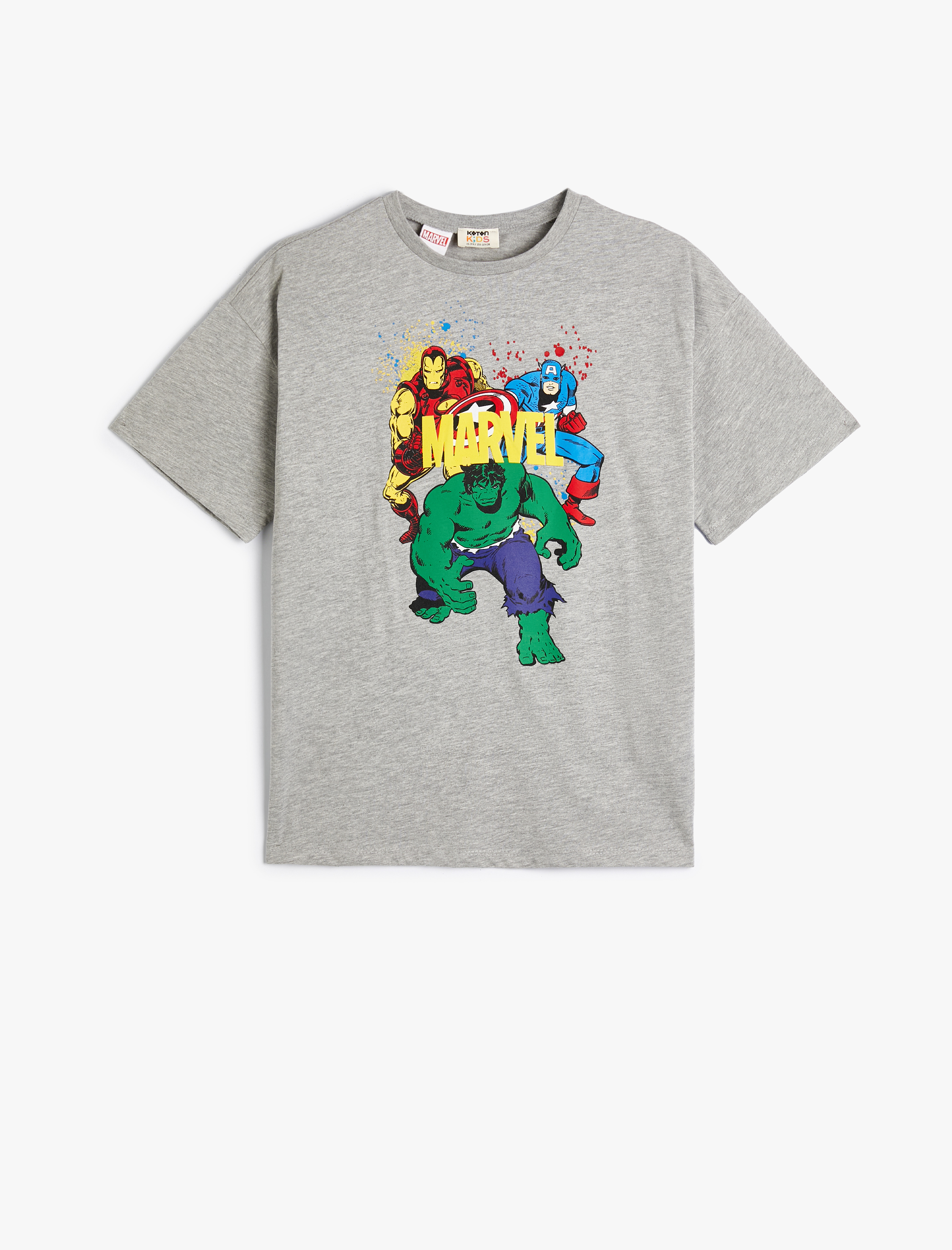  Erkek Çocuk Marvel Tişört Lisanslı Kısa Kollu Bisiklet Yaka