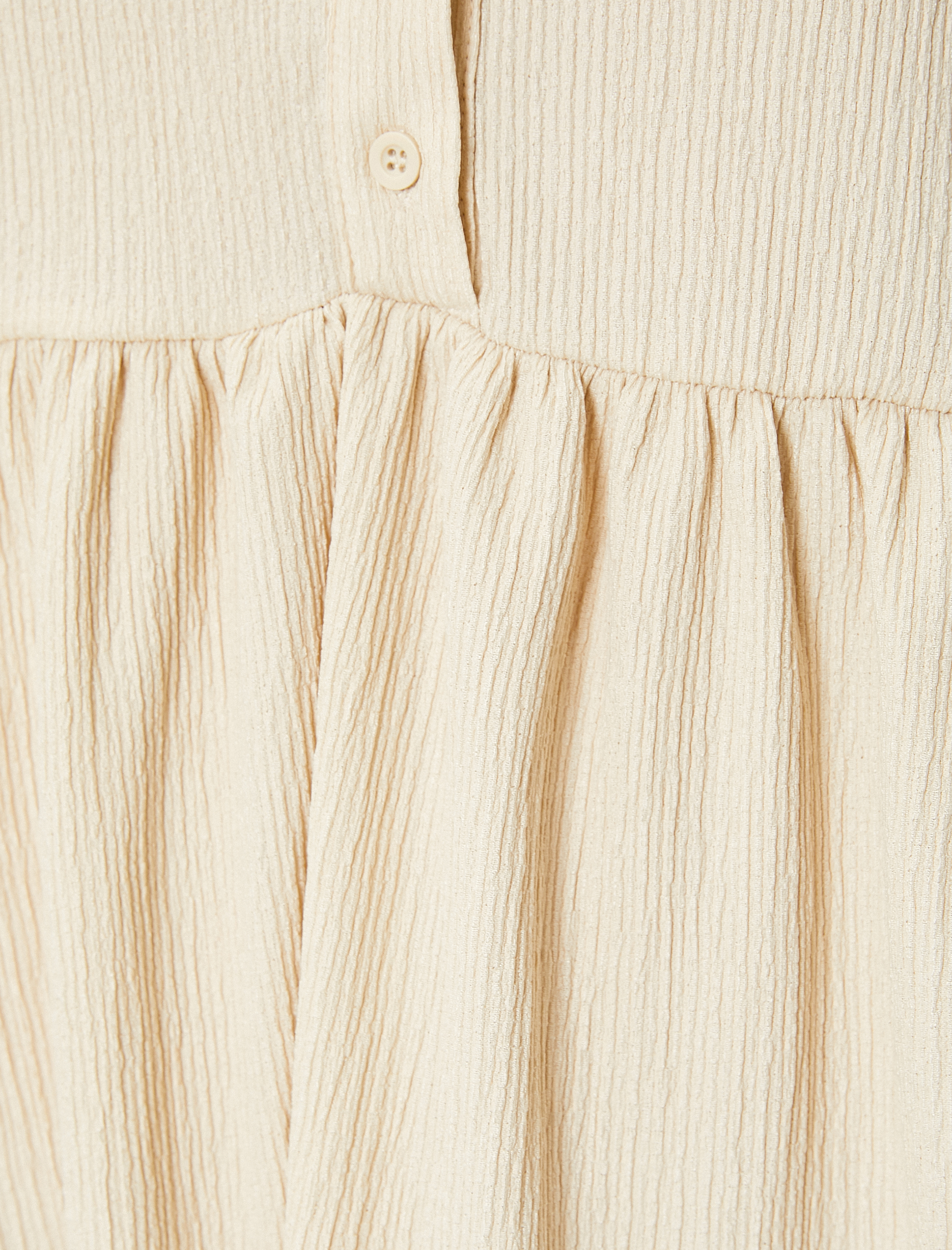   Rahat Kalıp Kısa Kollu Elbise Gömlek Yaka Düğme Detaylı Katlı Bürümcük