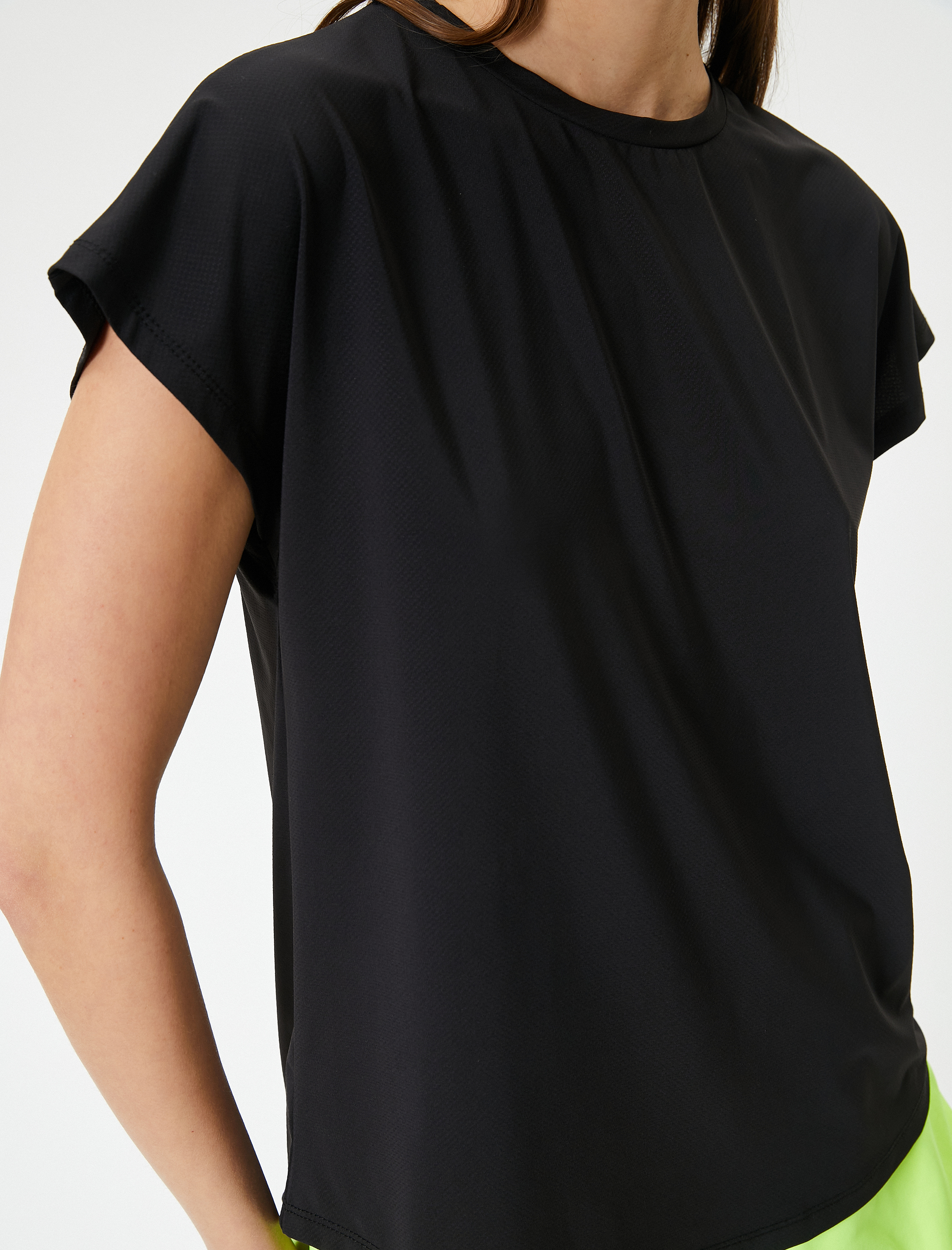   Basic Spor Tişört Kısa Kollu Bisiklet Yaka Rahat Kalıp