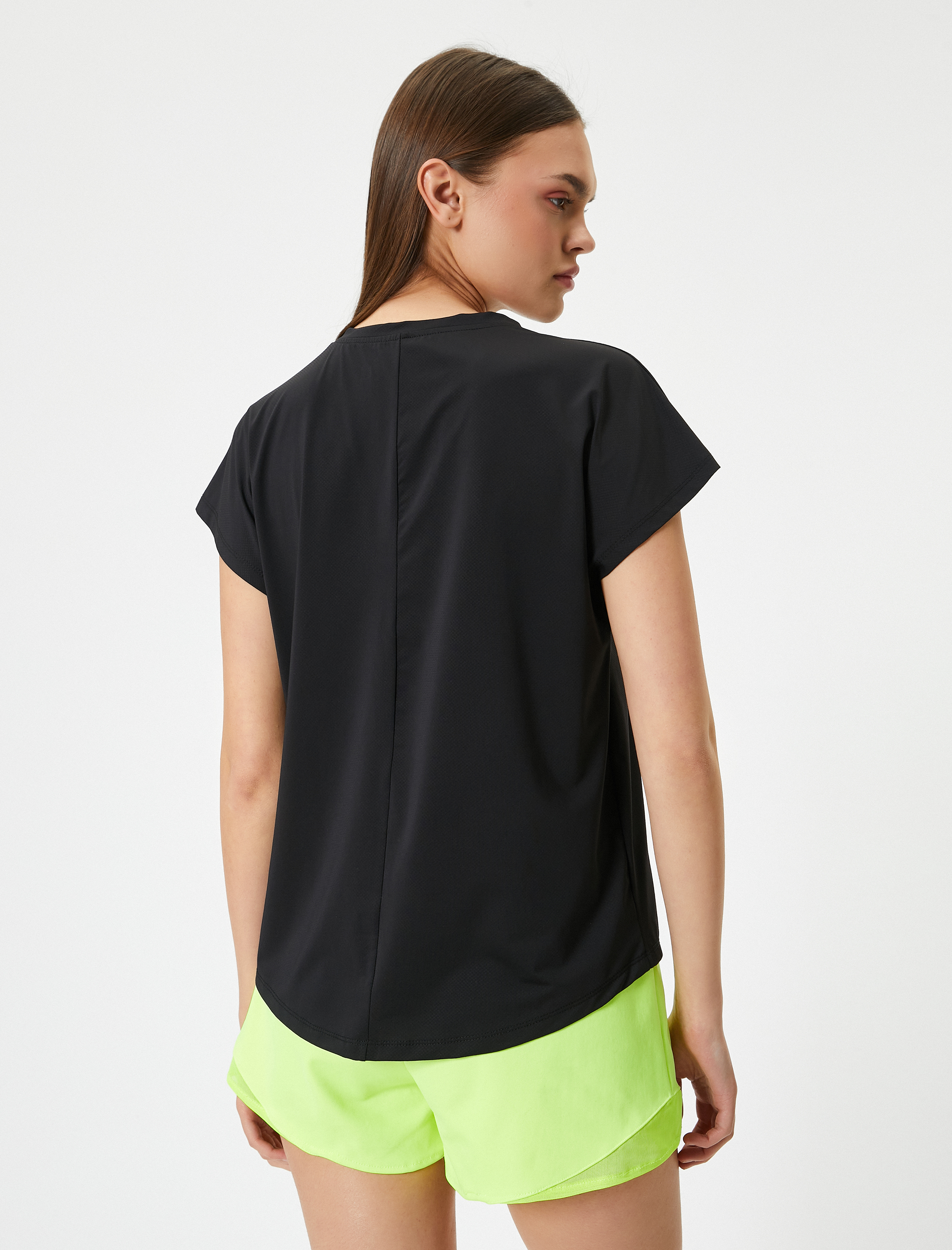   Basic Spor Tişört Kısa Kollu Bisiklet Yaka Rahat Kalıp