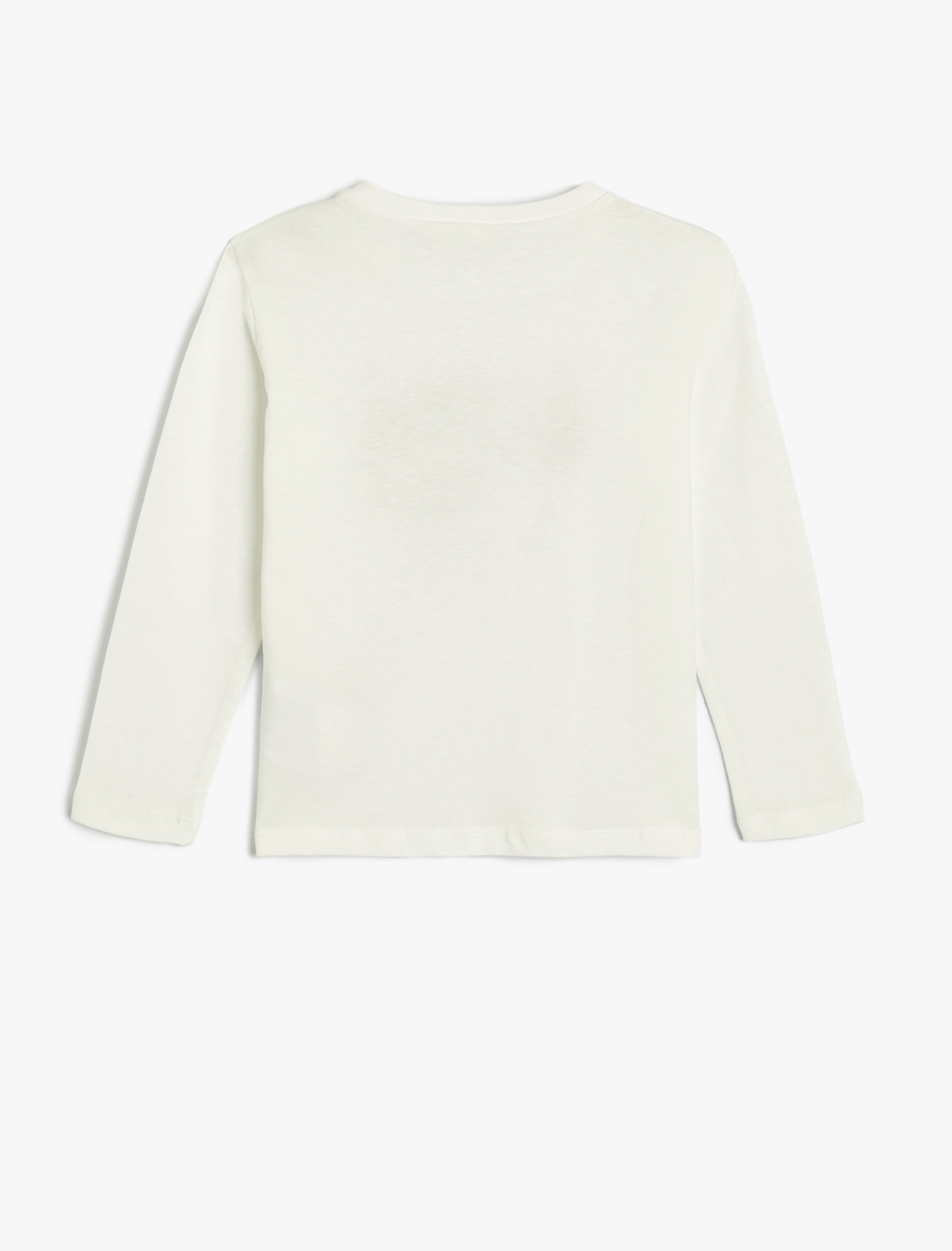  Kız Çocuk Tişört Slogan Baskılı Uzun Kollu Bisiklet Yaka Pamuklu