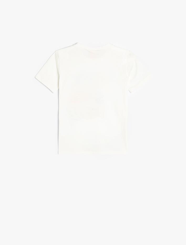 Erkek Bebek Tişört Kısa Kollu Bisiklet Yaka Slogan Baskılı Pamuklu