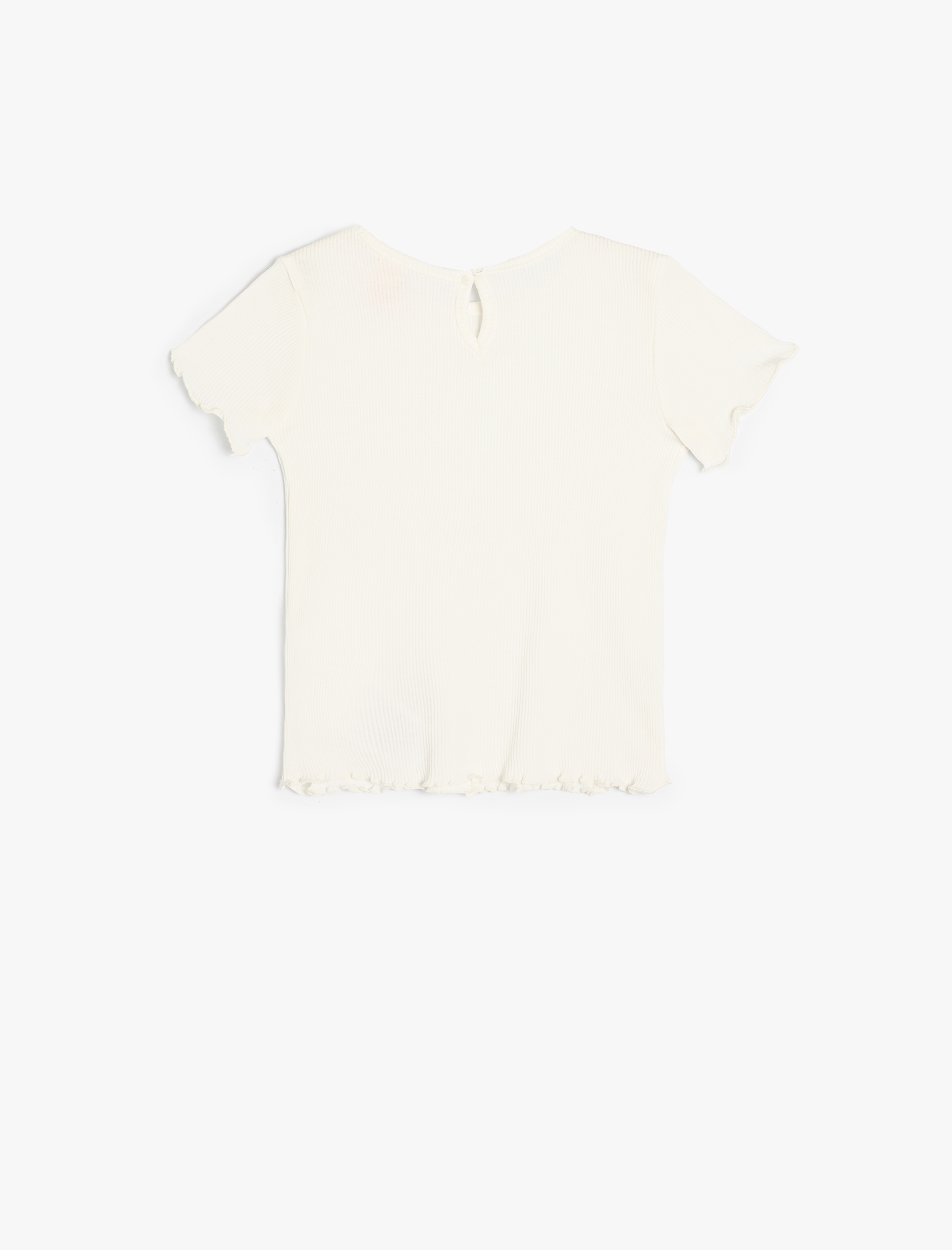  Kız Bebek Tişört Kısa Kollu Bisiklet Yaka Ribanalı Pamuklu