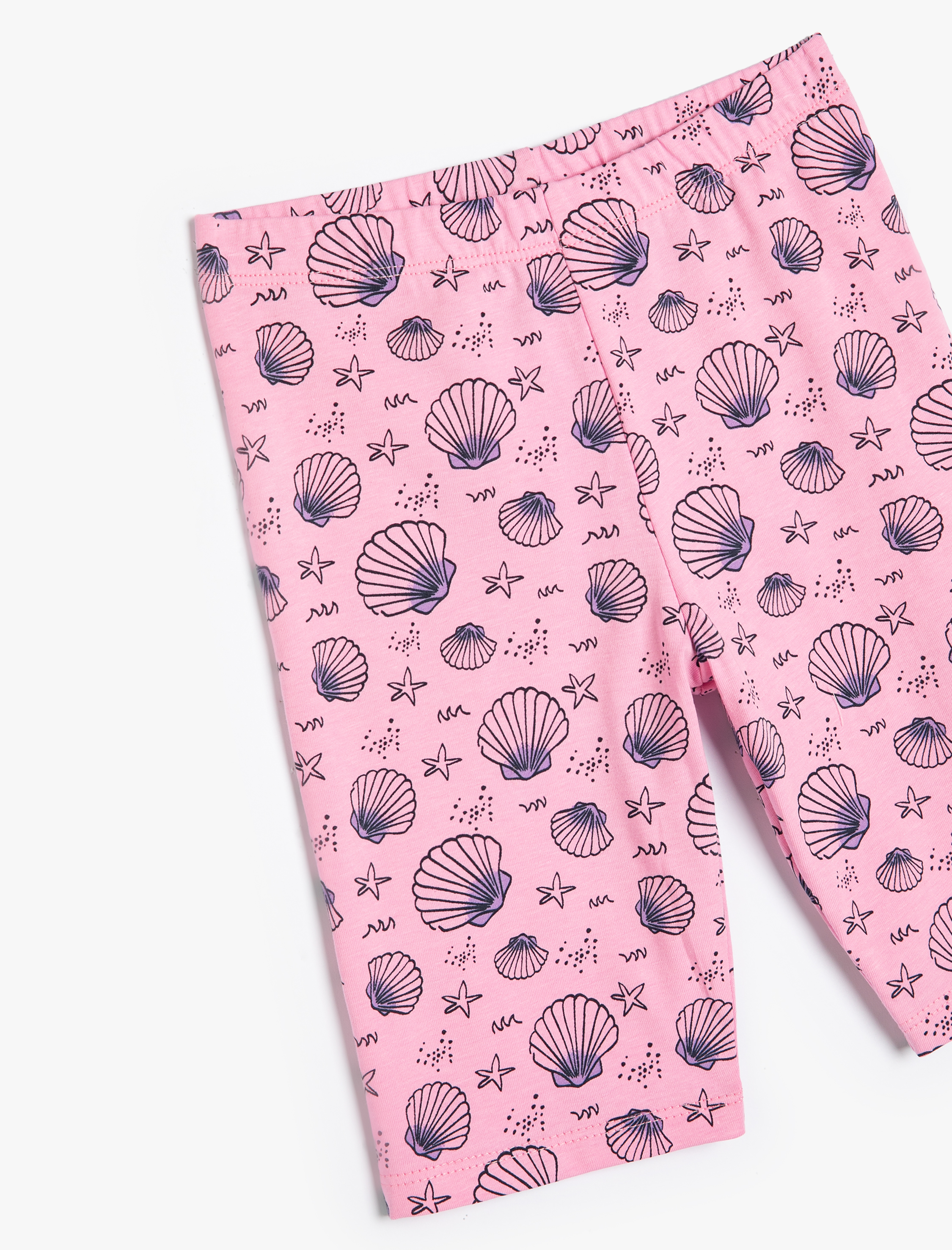  Kız Çocuk Kısa Tayt Kelebek Baskılı Beli Lastikli Pamuklu