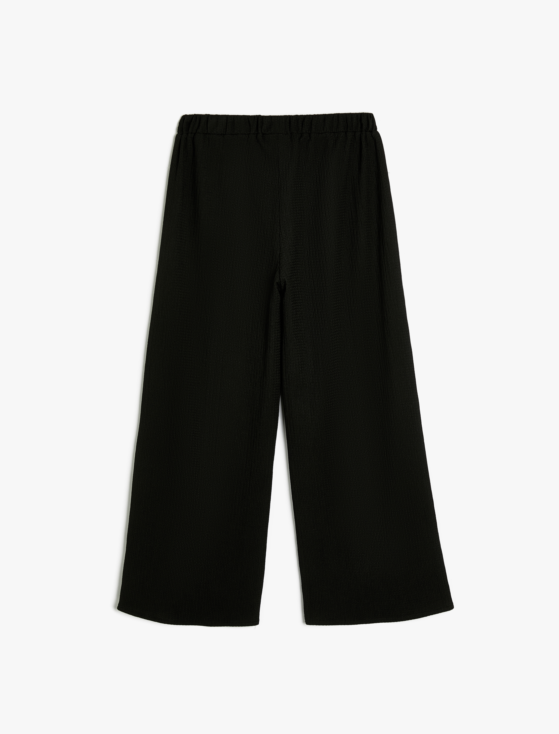  Kız Çocuk Basic Pantolon Geniş Paça Beli Lastikli Dokulu