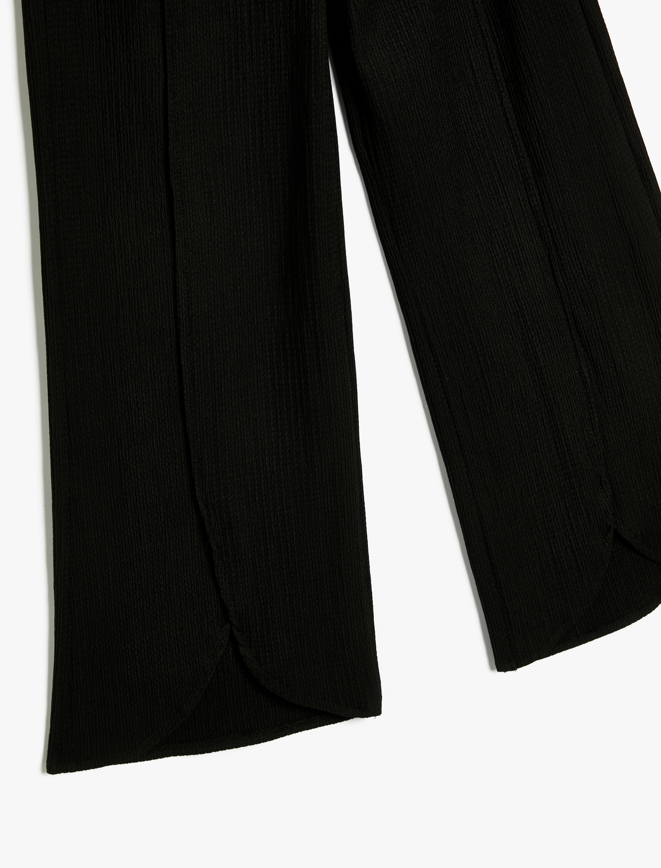  Kız Çocuk Basic Pantolon Geniş Paça Beli Lastikli Dokulu