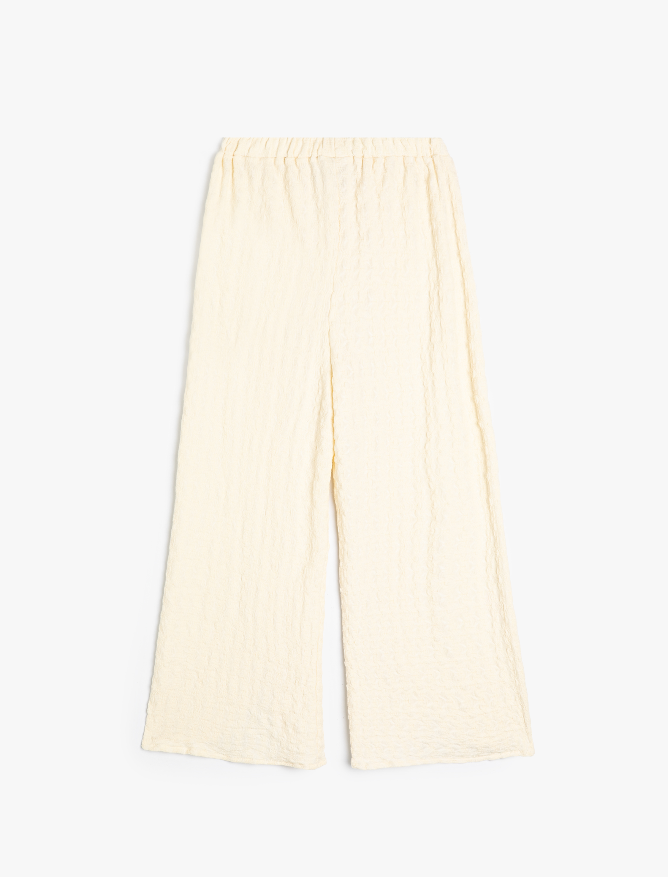  Kız Çocuk Palazzo Pantolon Yırtmaç Detaylı Beli Lastikli