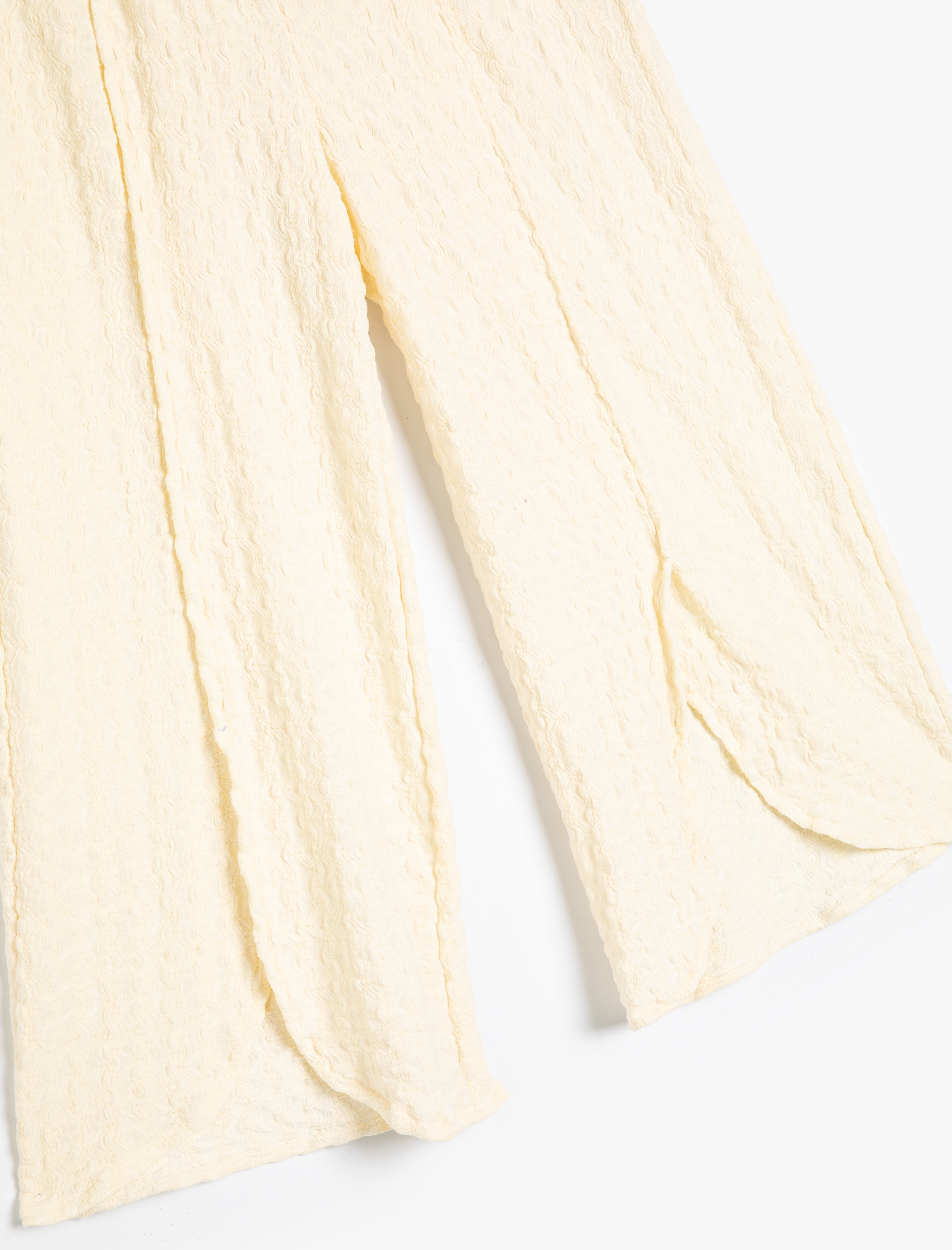  Kız Çocuk Palazzo Pantolon Yırtmaç Detaylı Beli Lastikli